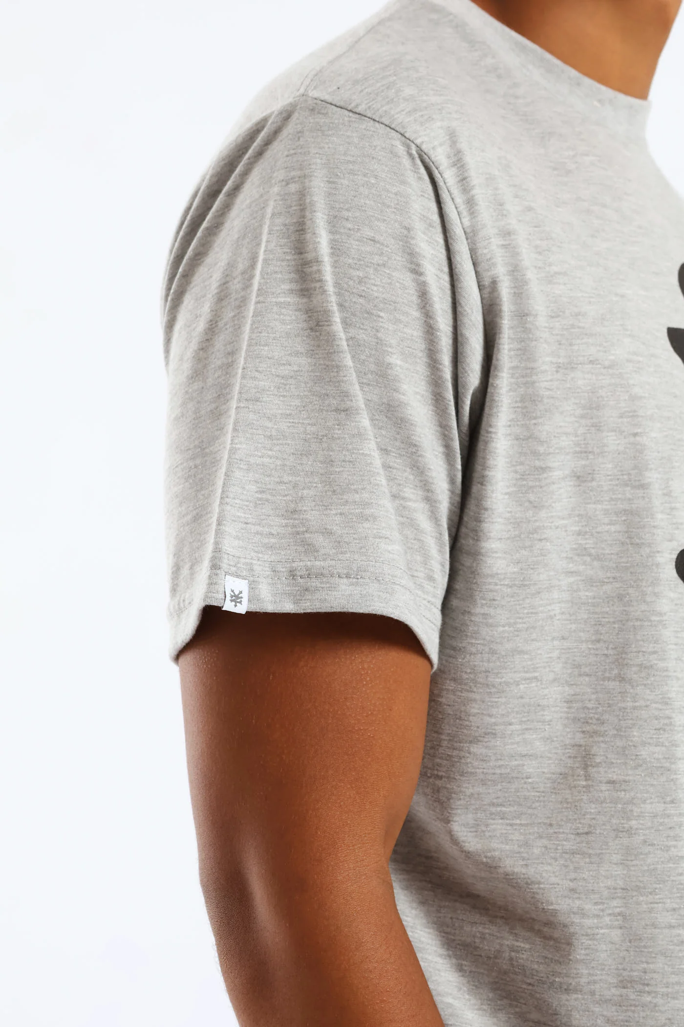 Drip Back Print Tee - Grey Melange - Image 2