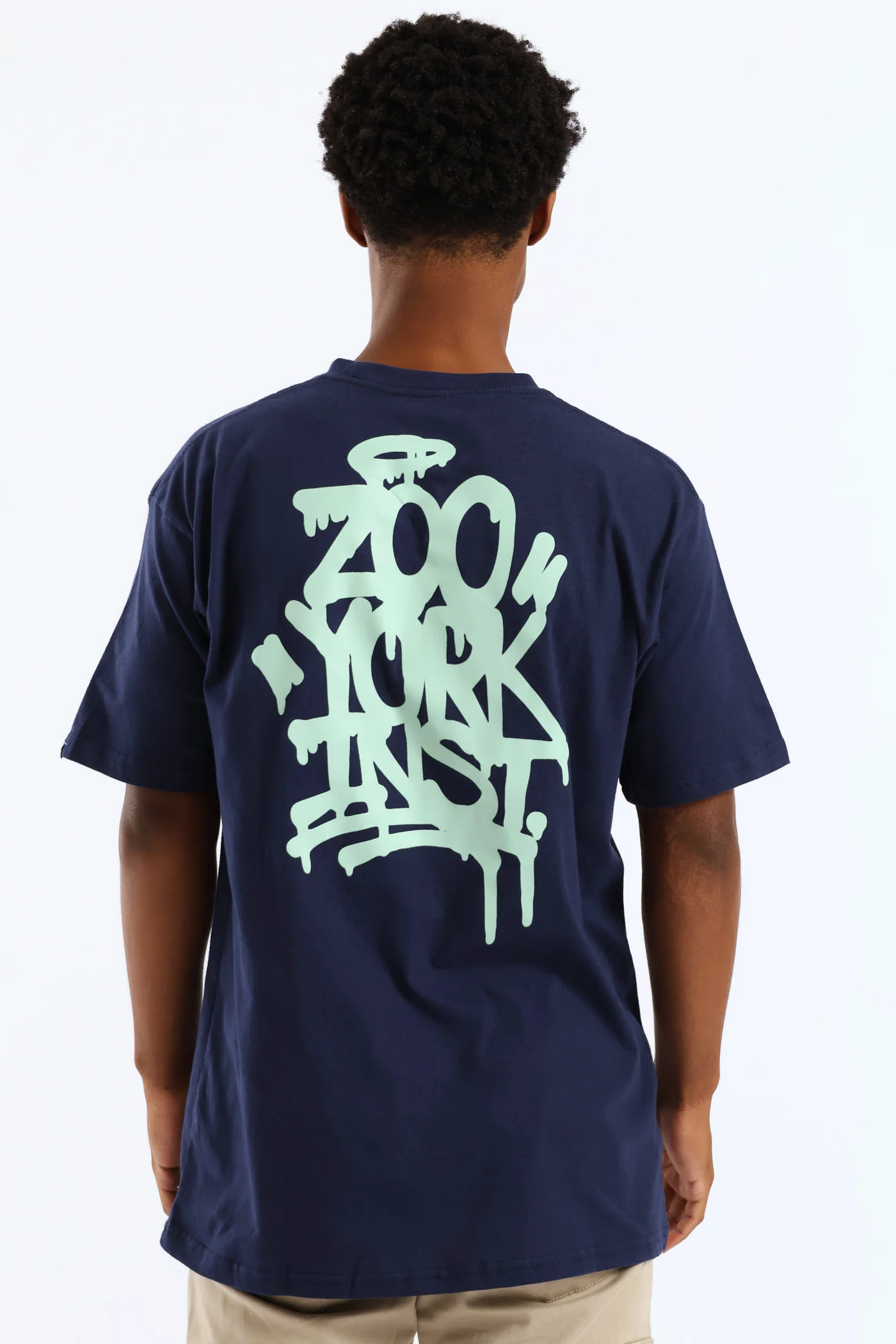 Drip Back Print Tee - Navy - Image 2