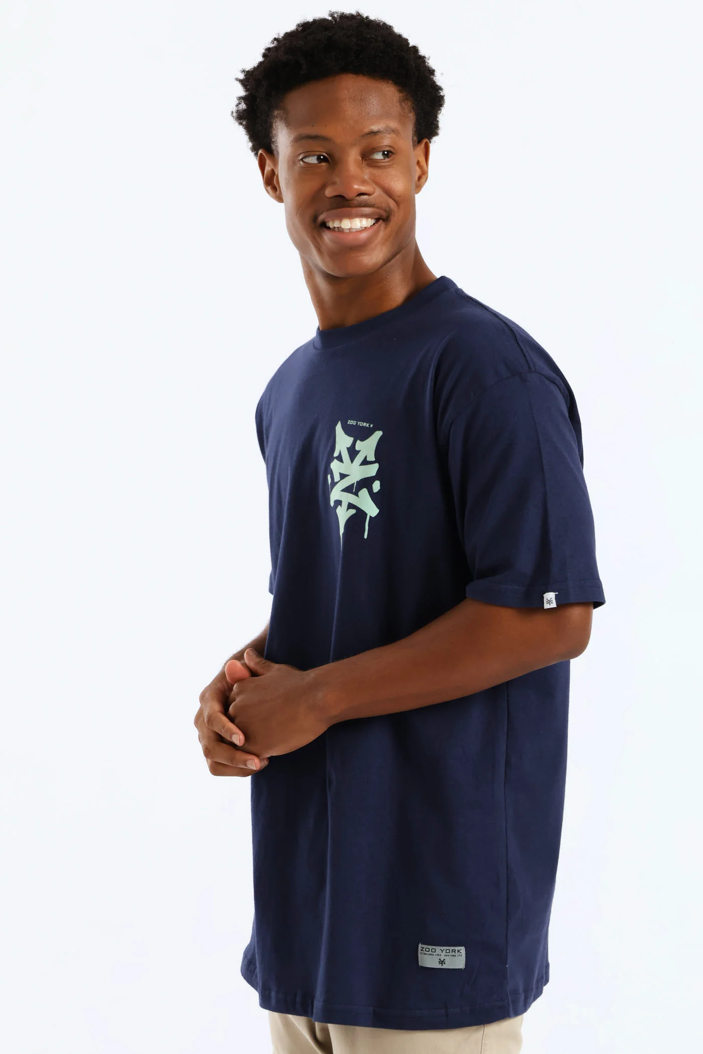 Drip Back Print Tee - Navy - Image 3