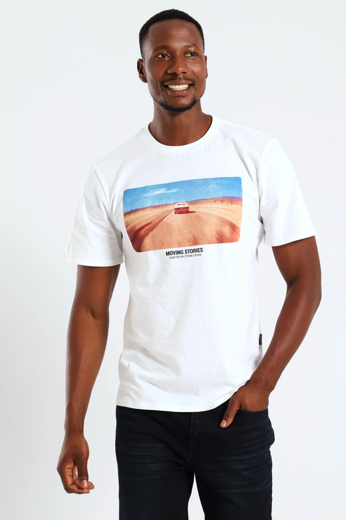 Driving Through Mojave Desert Car Tee - White - Image 2