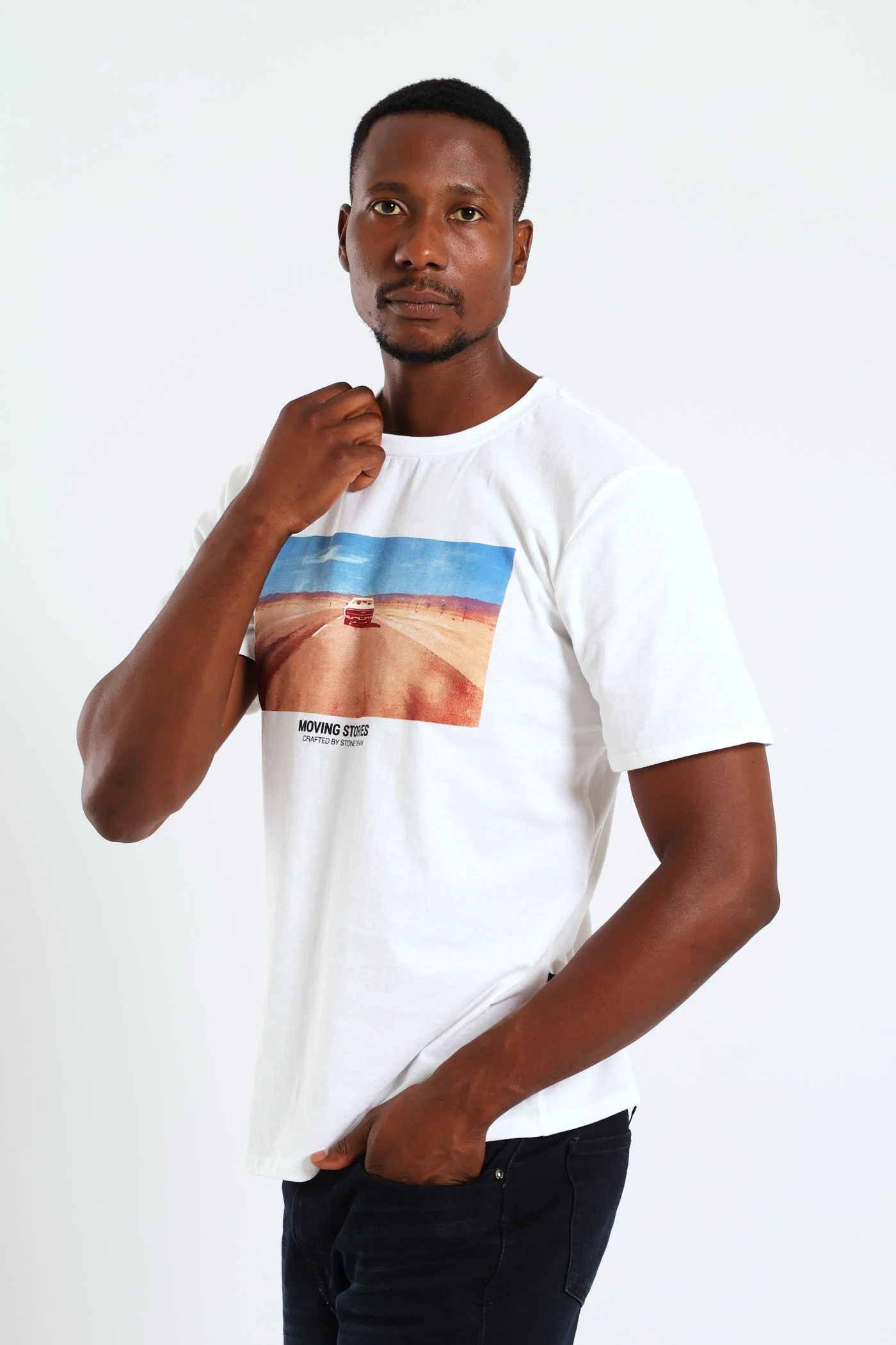 Driving Through Mojave Desert Car Tee - White - Image 5