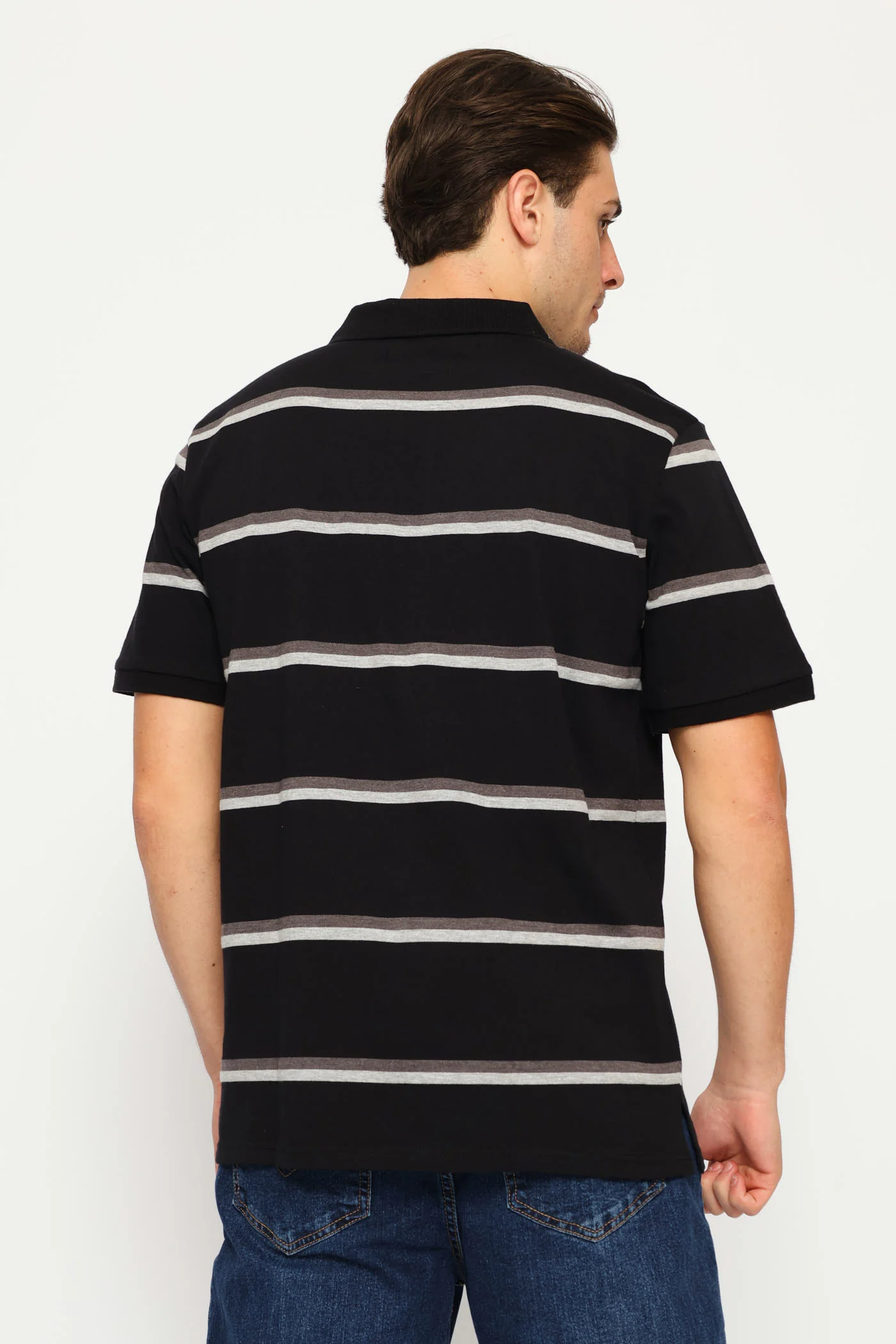 Duo Stripe Golfer - Black/Charcoal - Image 2