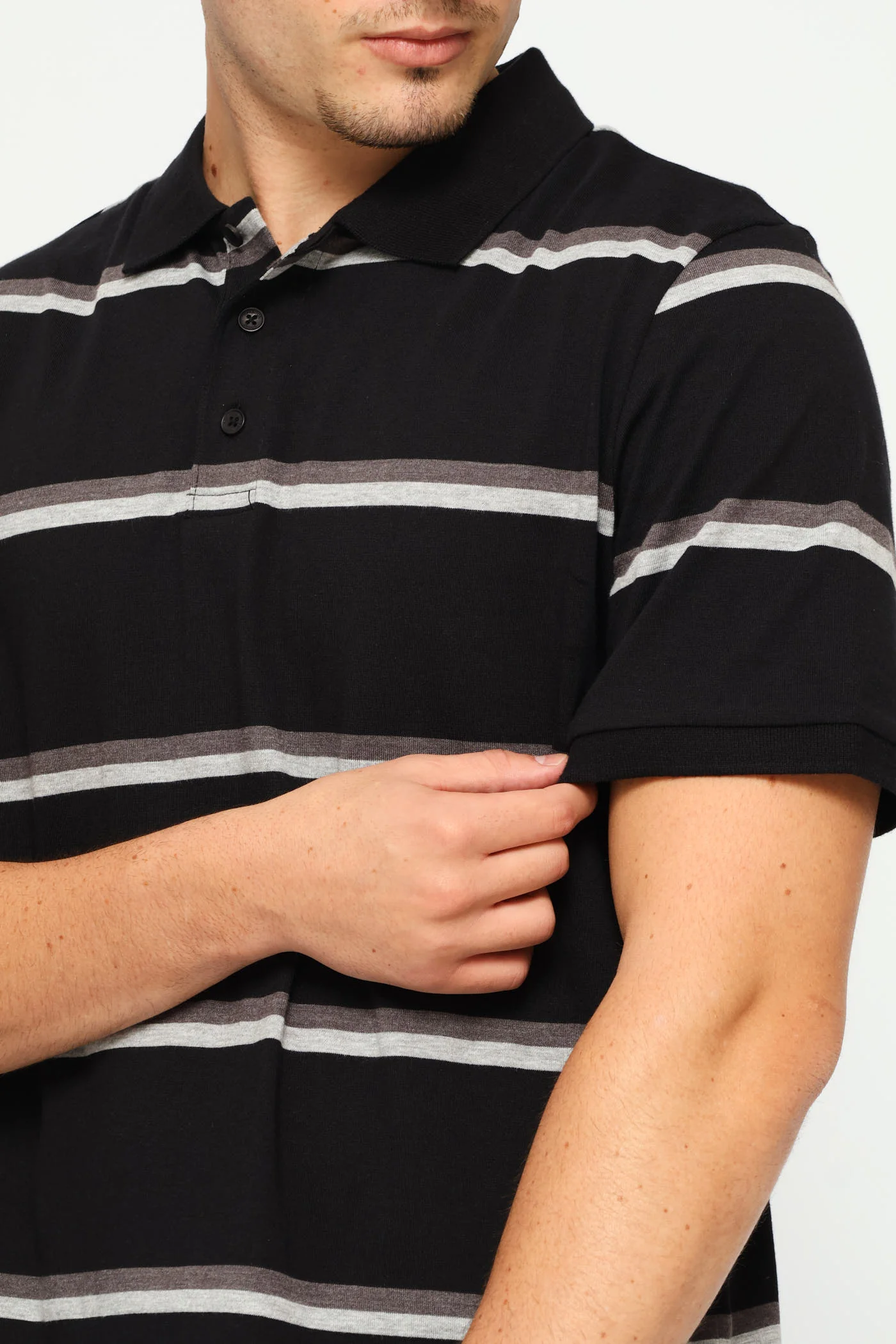 Duo Stripe Golfer - Black/Charcoal - Image 4
