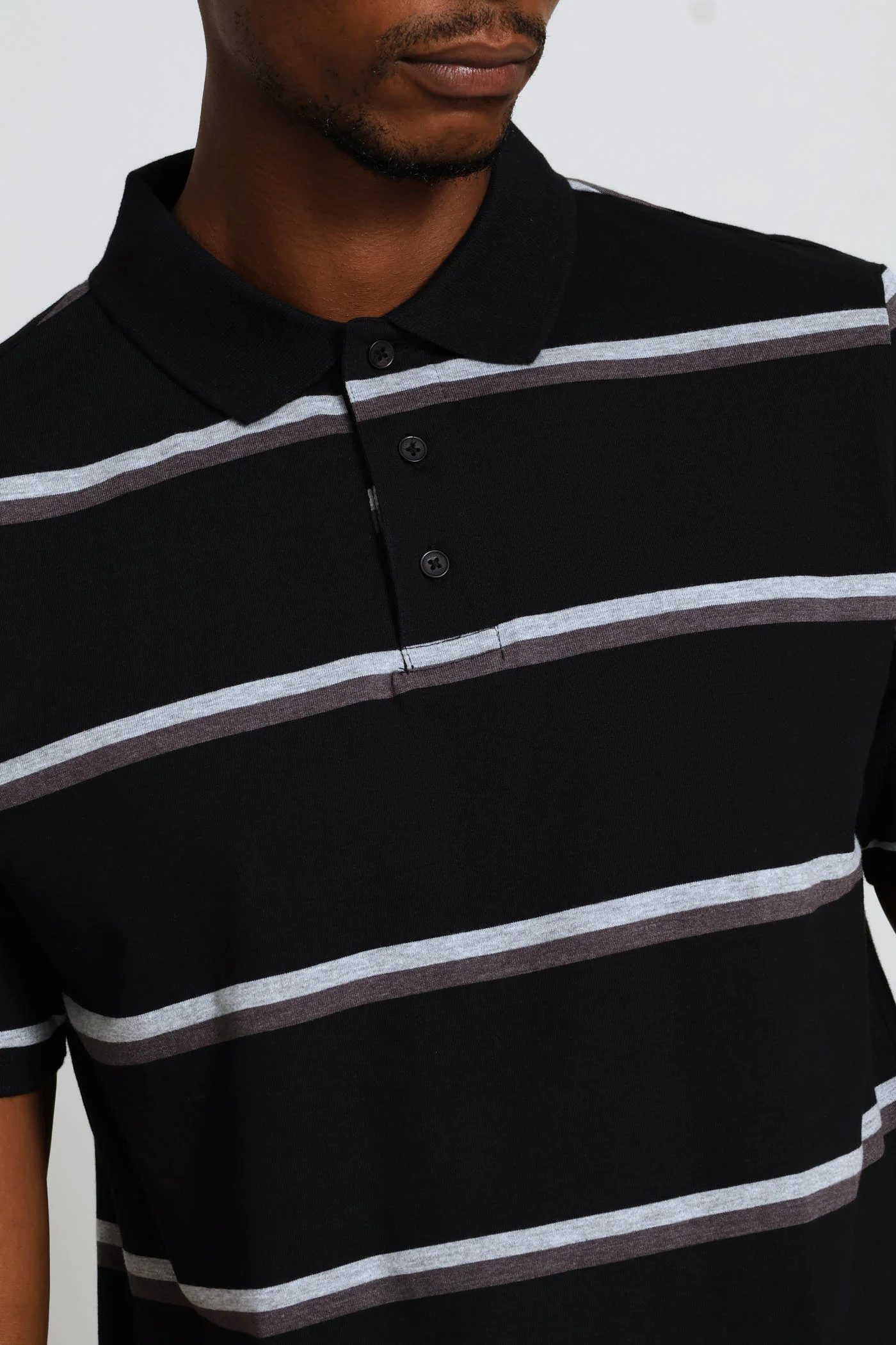 Duo Stripe Golfer - Black/Charcoal - Image 7