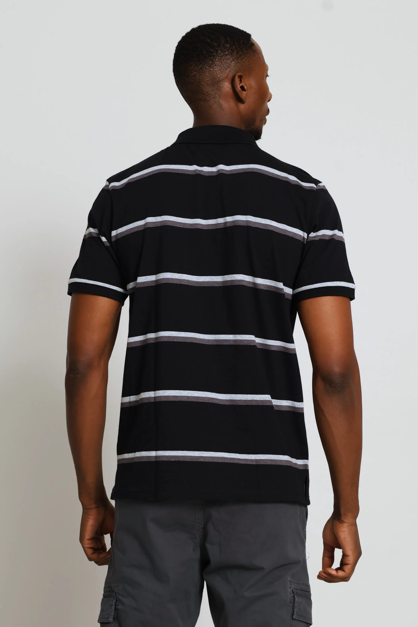 Duo Stripe Golfer - Black/Charcoal - Image 9