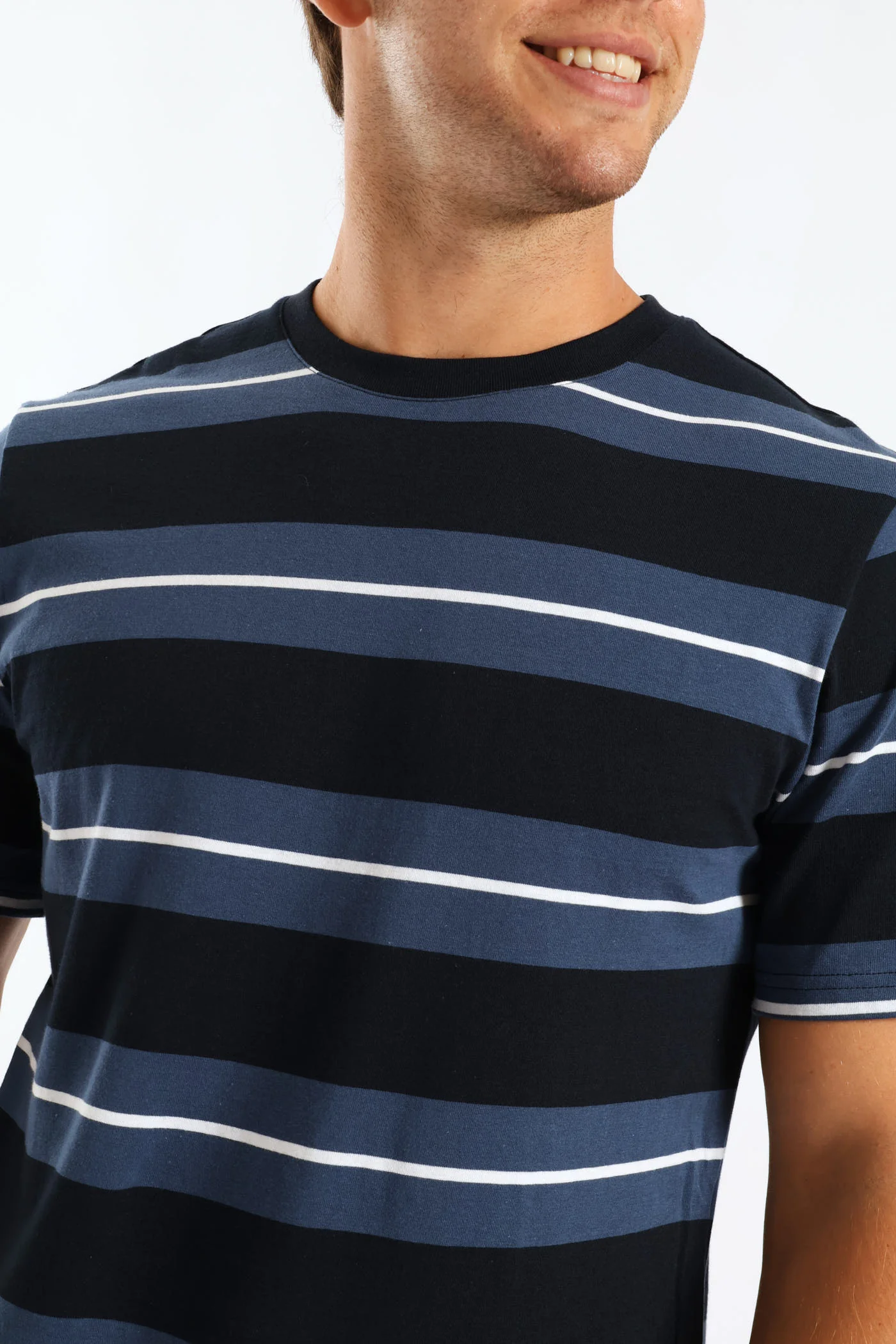 Duo Stripe Tee - Navy - Image 2