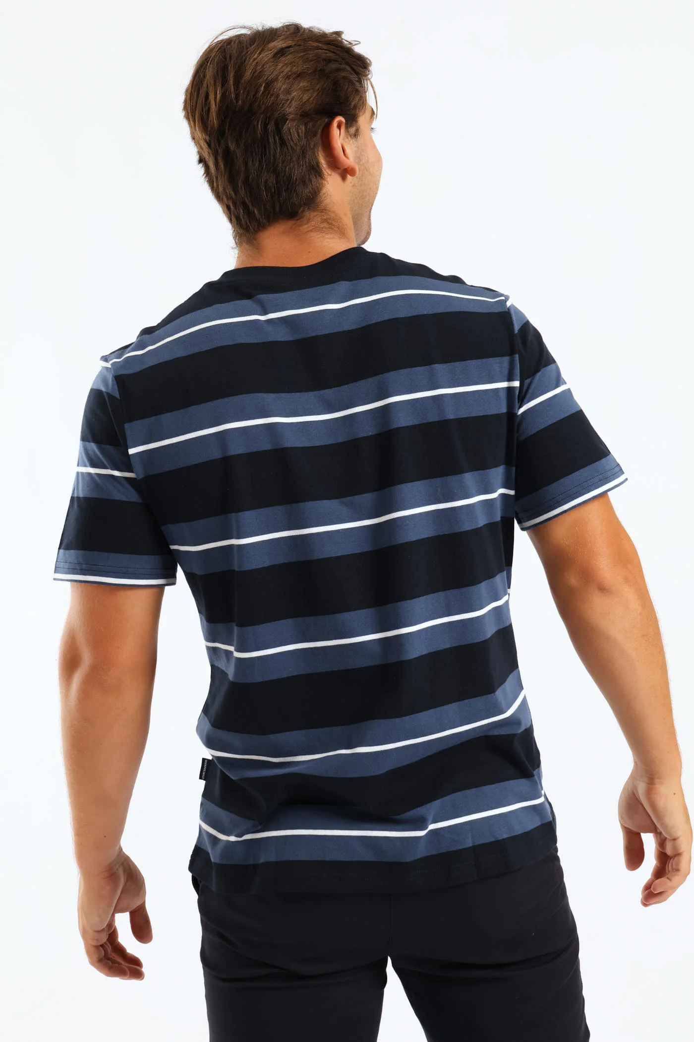 Duo Stripe Tee - Navy - Image 5