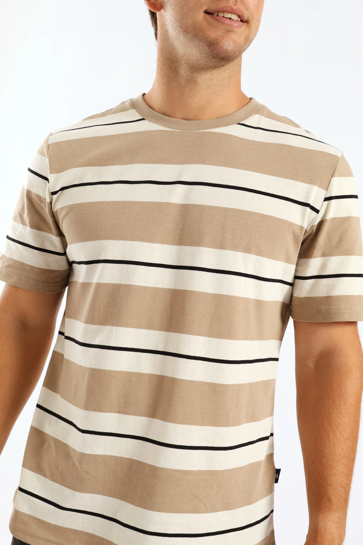 Duo Stripe Tee - Taupe - Image 2