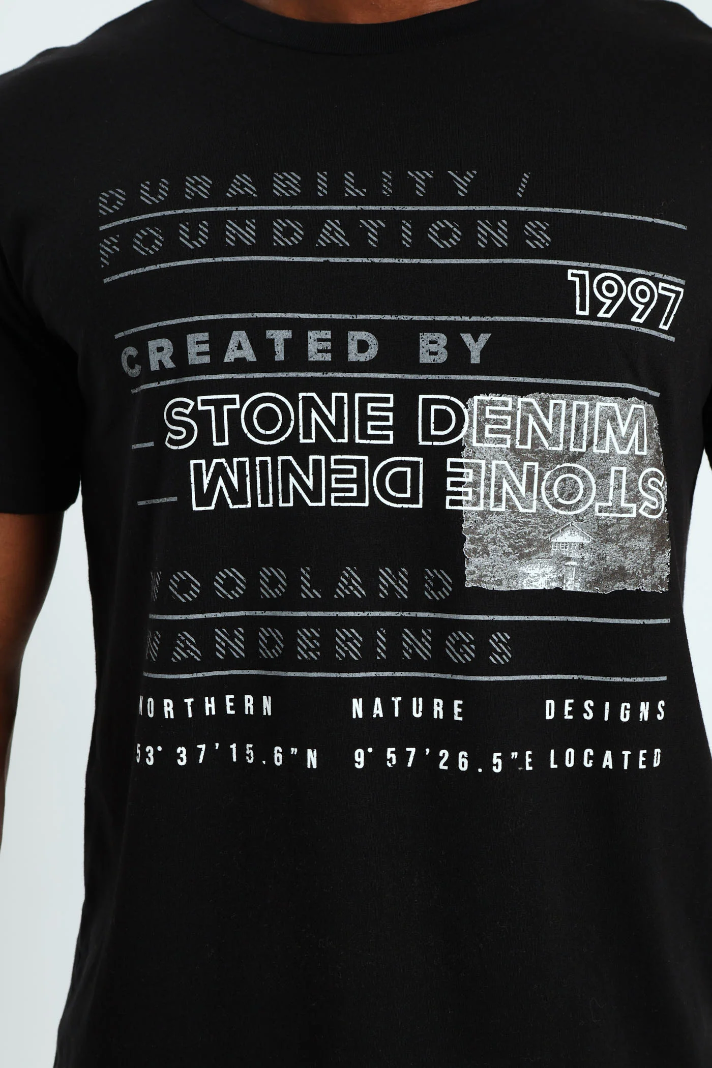 Durability Photo Front Print Tee - Black - Image 4