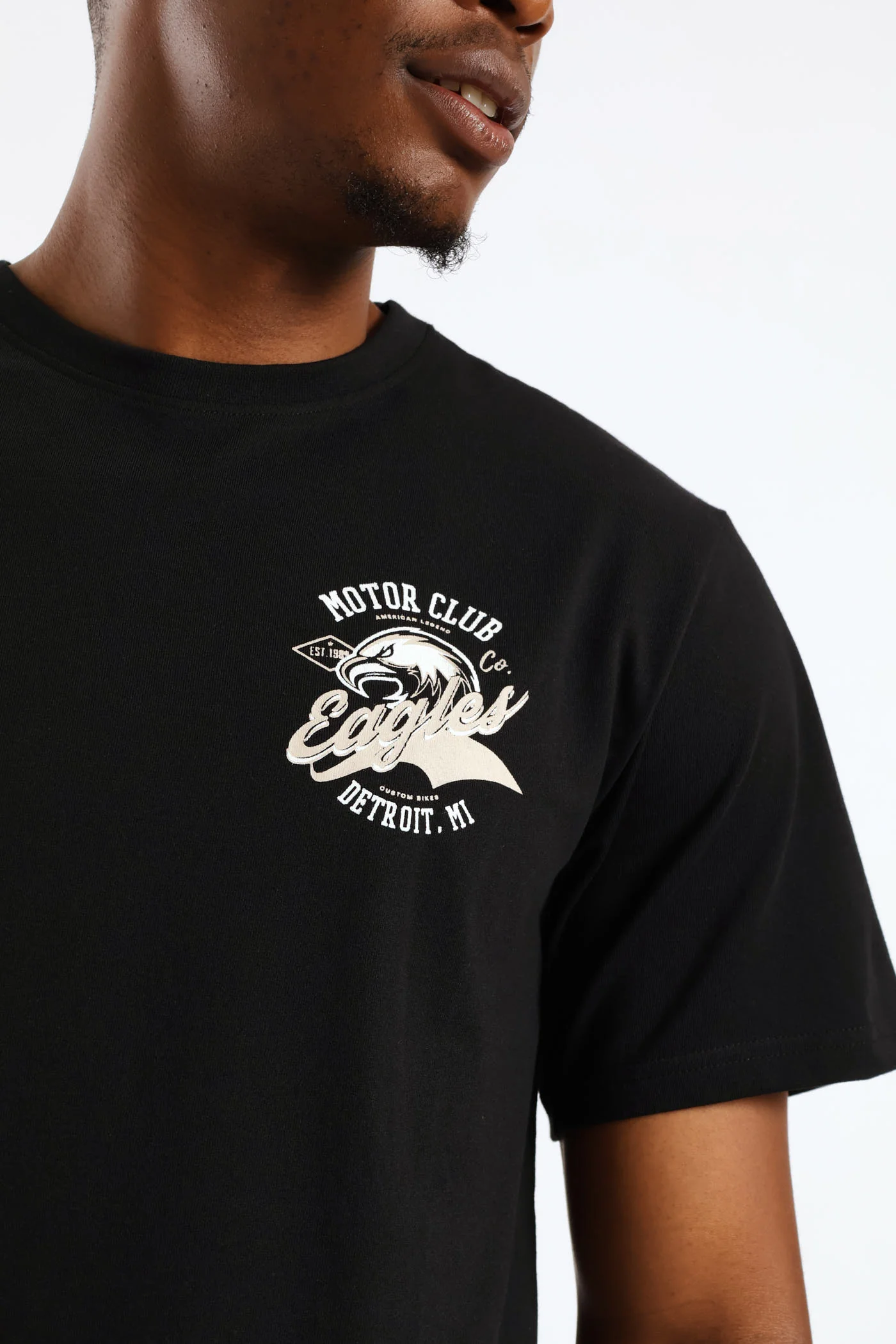 Eagle Basic Print Tee - Black - Image 2