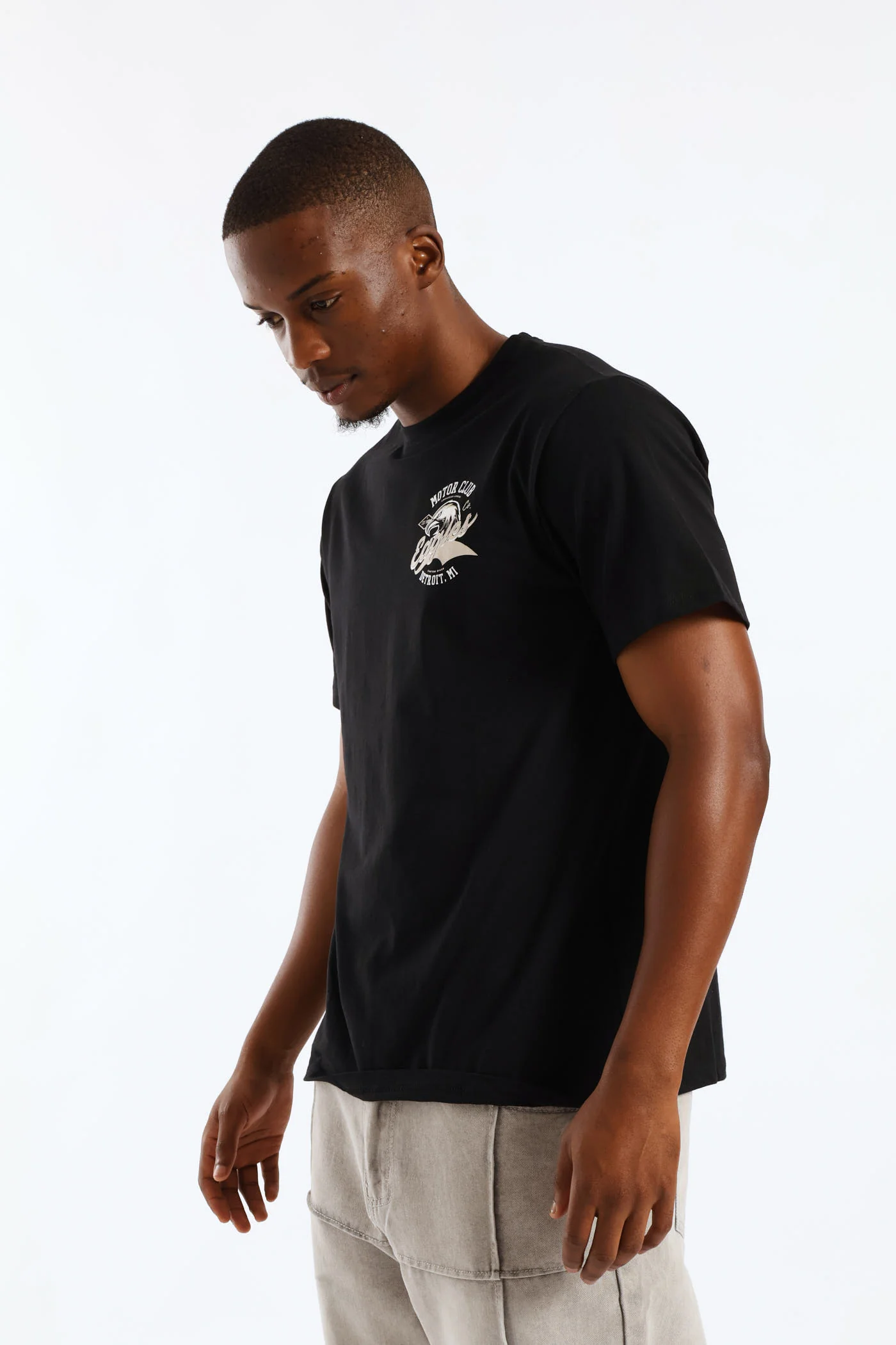 Eagle Basic Print Tee - Black - Image 3