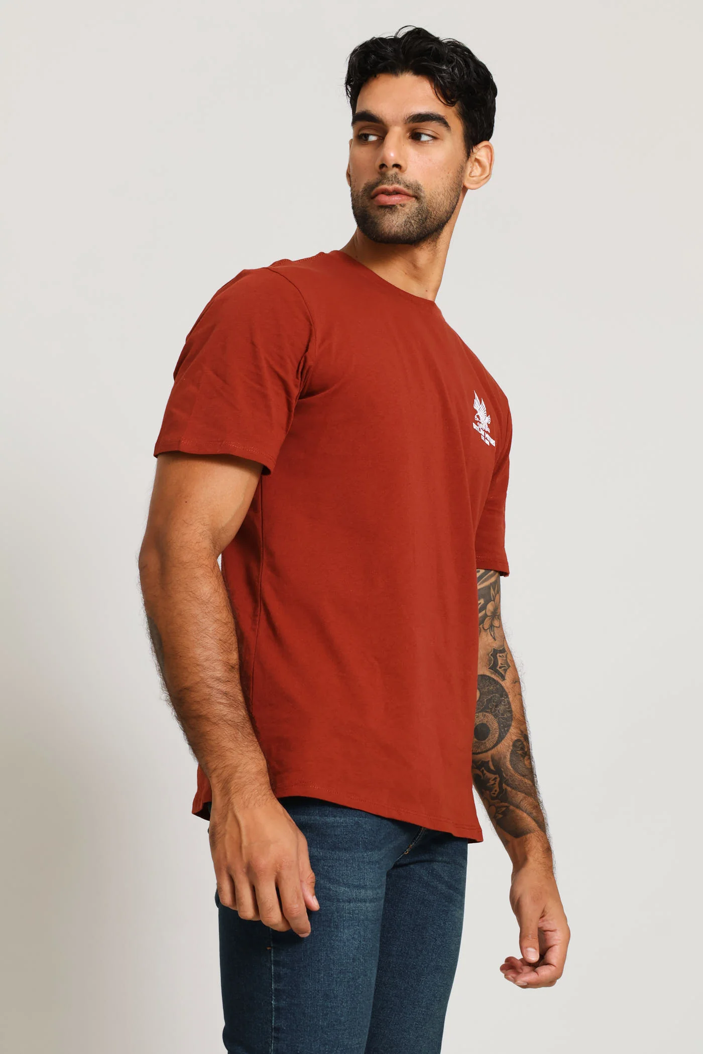 Eagle Chest Print Tee - Ochre - Image 3
