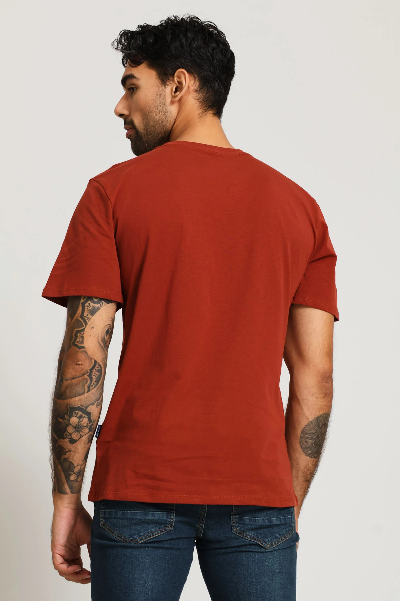 Eagle Chest Print Tee - Ochre - Image 4