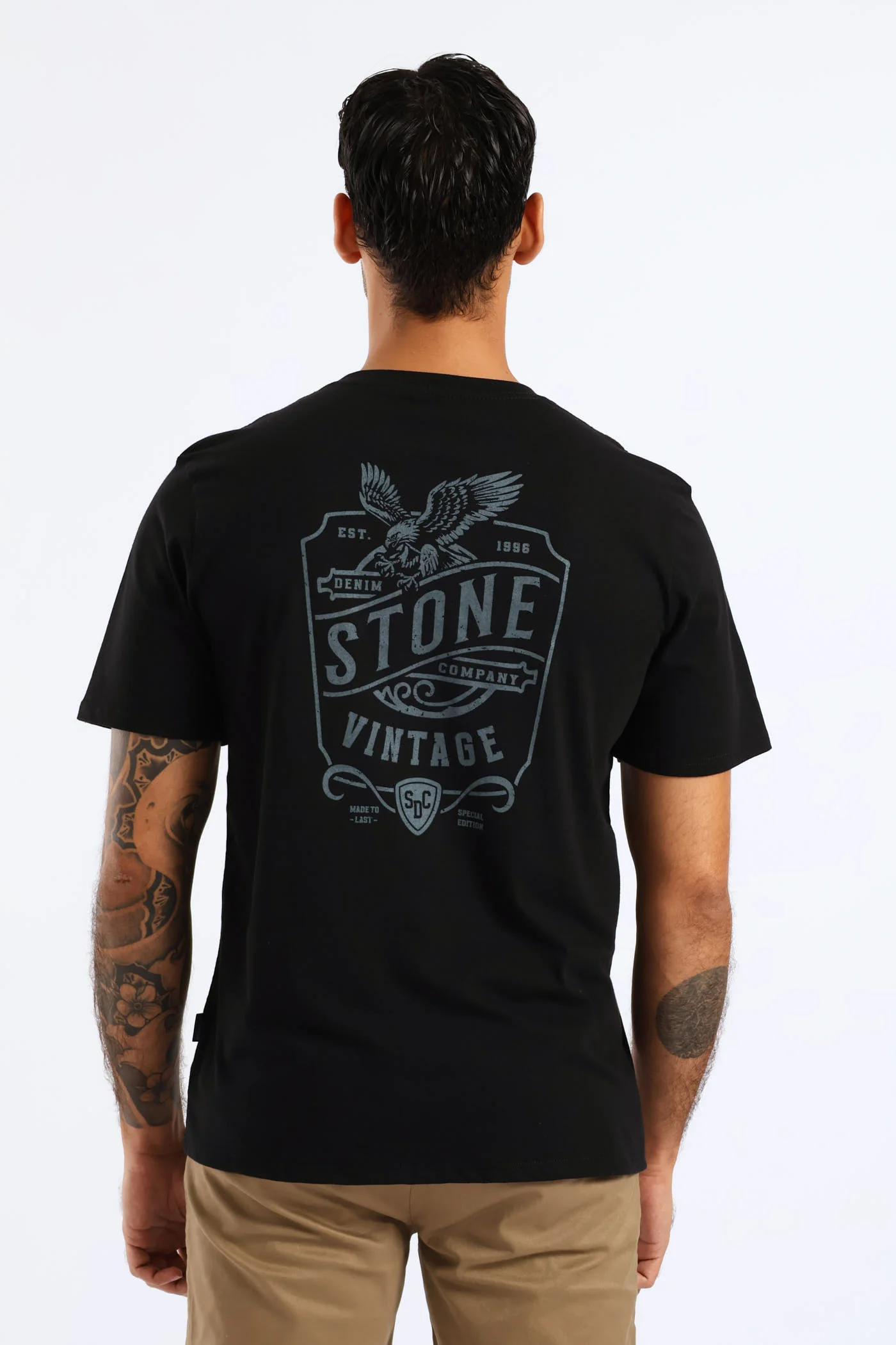 Eagle Front & Back Tee - Black - Image 2