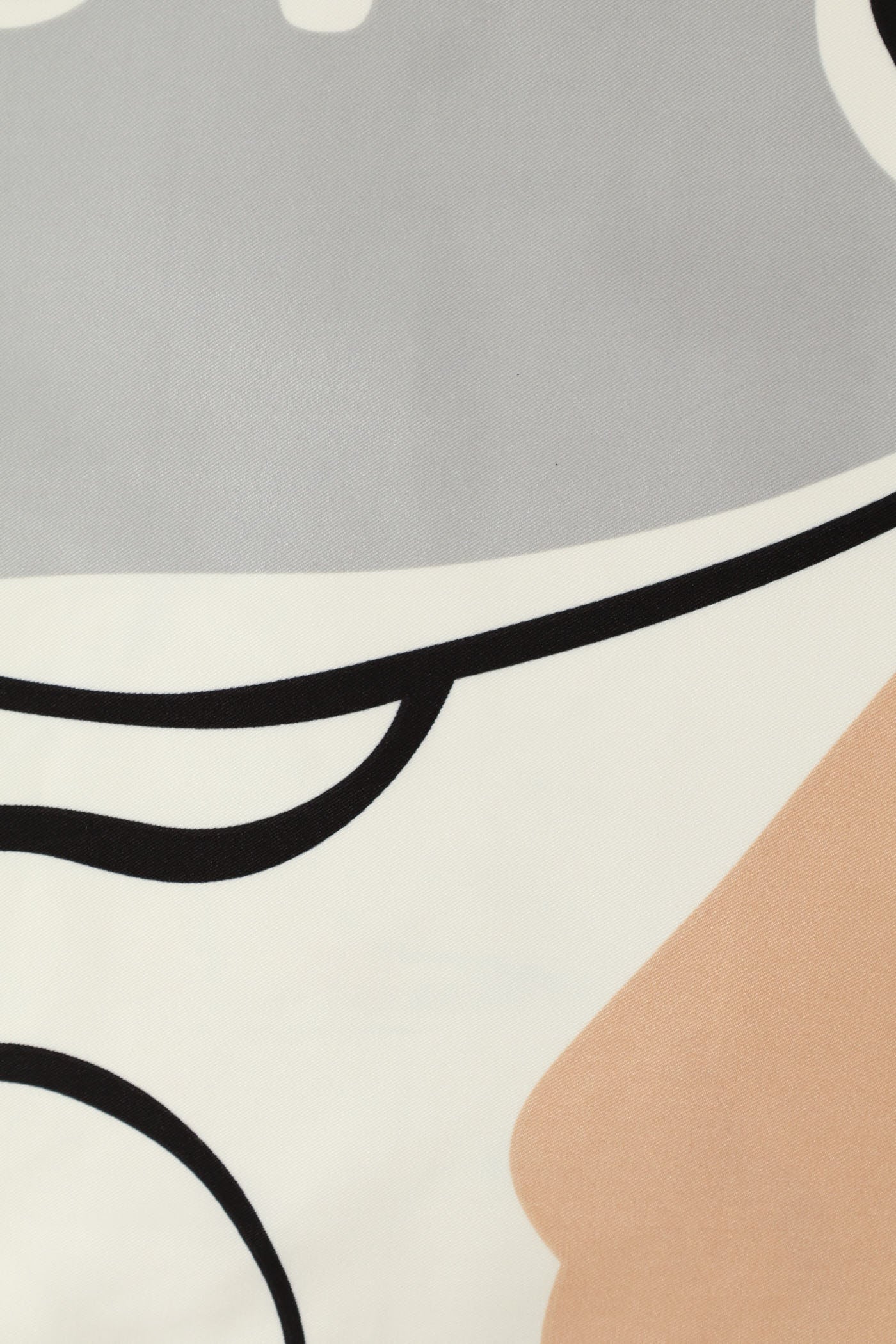 Earth Tone Rope Boarder Satin Feel Scarf - Cream - Image 4