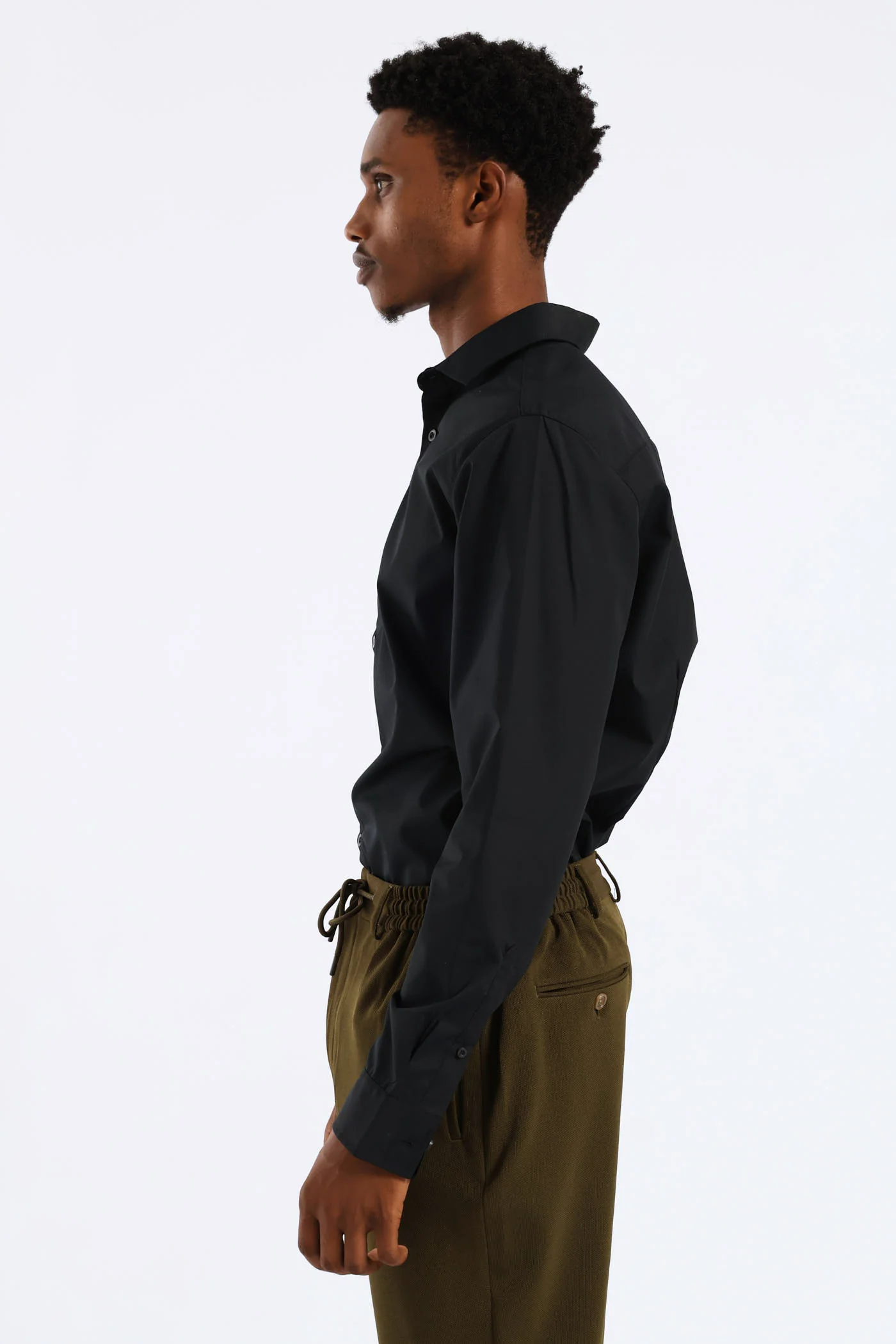 Easy Care Long Sleeve Shirt - Black - Image 4