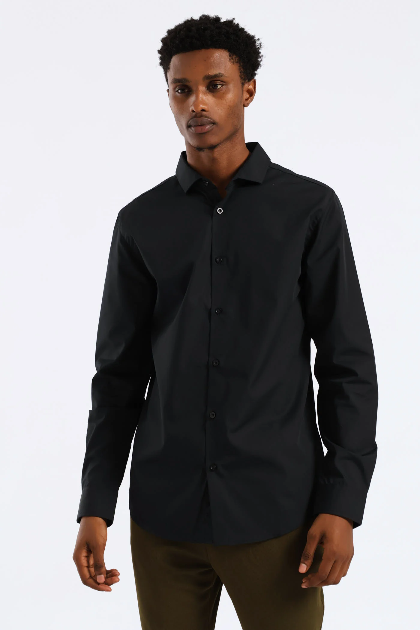 Easy Care Long Sleeve Shirt - Black - Image 5