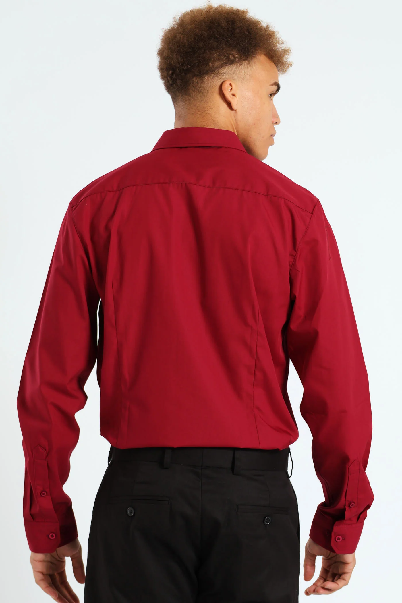 Easy Care Long Sleeve Shirt - Cherry - Image 5