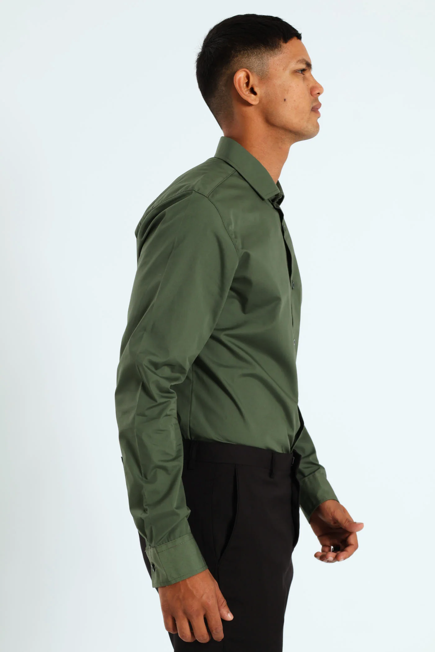 Easy Care Long Sleeve Shirt - Fatigue - Image 4