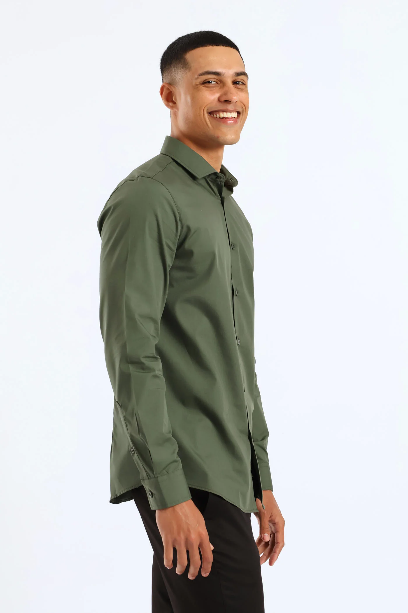 Easy Care Long Sleeve Shirt - Fatigue - Image 4