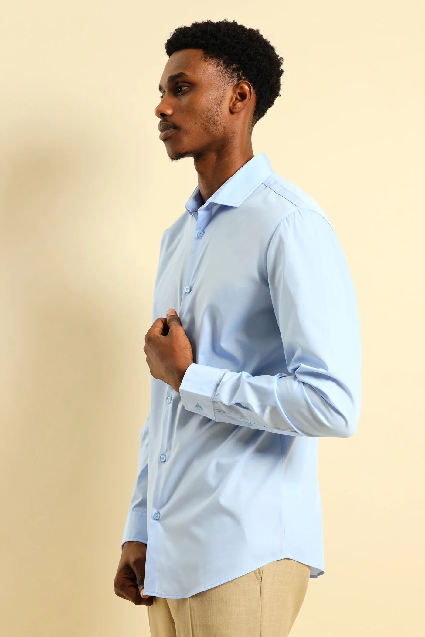 Easy Care Long Sleeve Shirt - Light Blue - Image 5