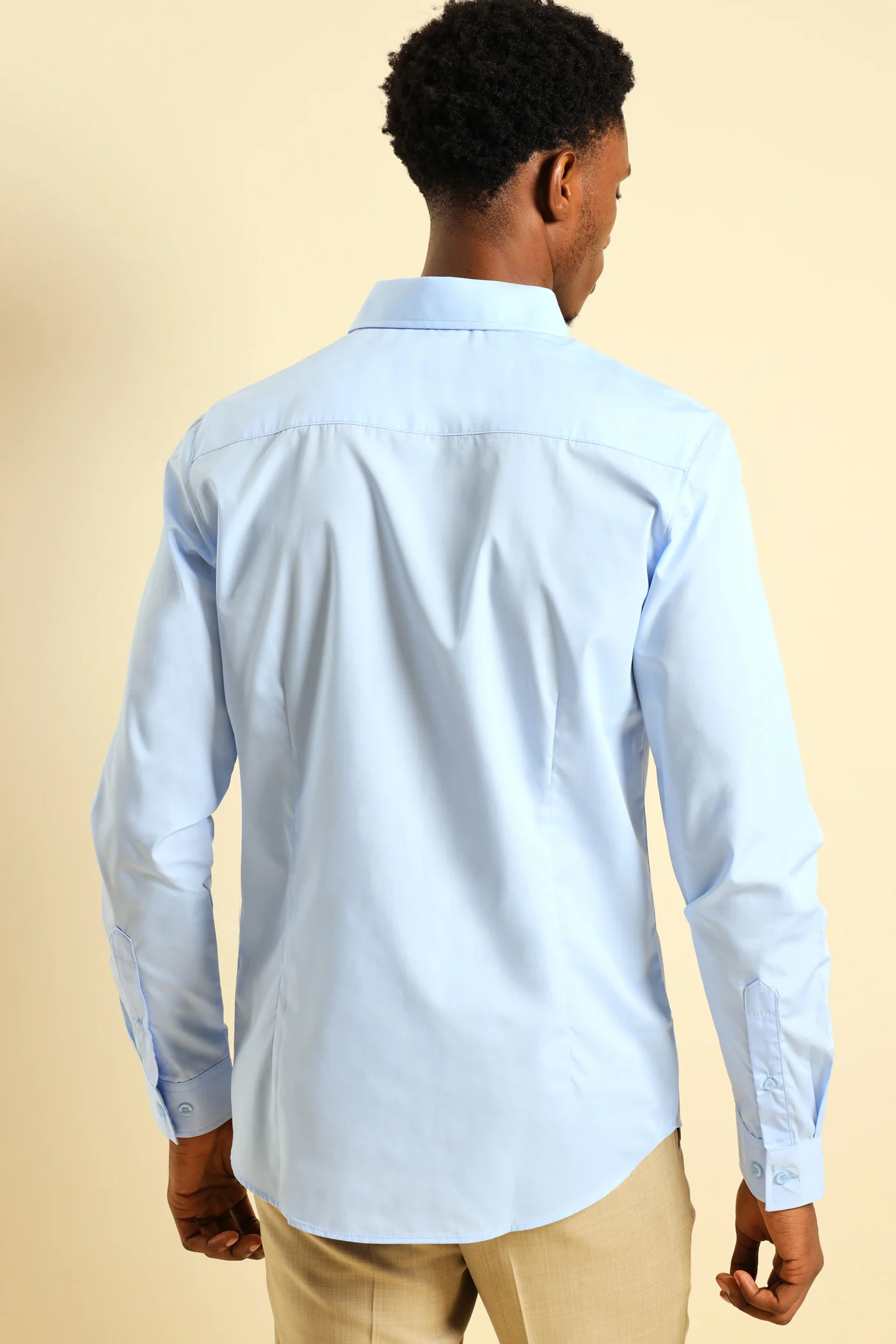 Easy Care Long Sleeve Shirt - Light Blue - Image 6
