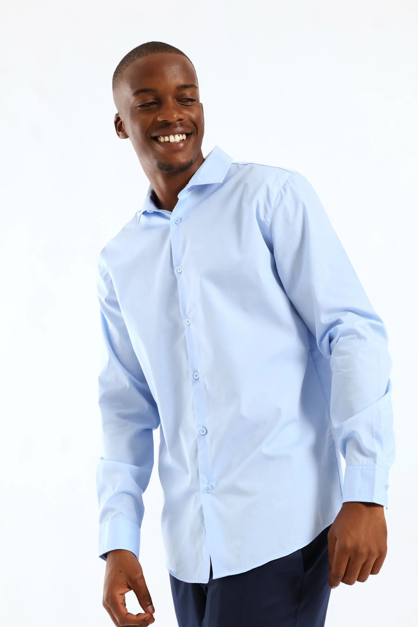 Easy Care Long Sleeve Shirt - Light Blue - Image 3