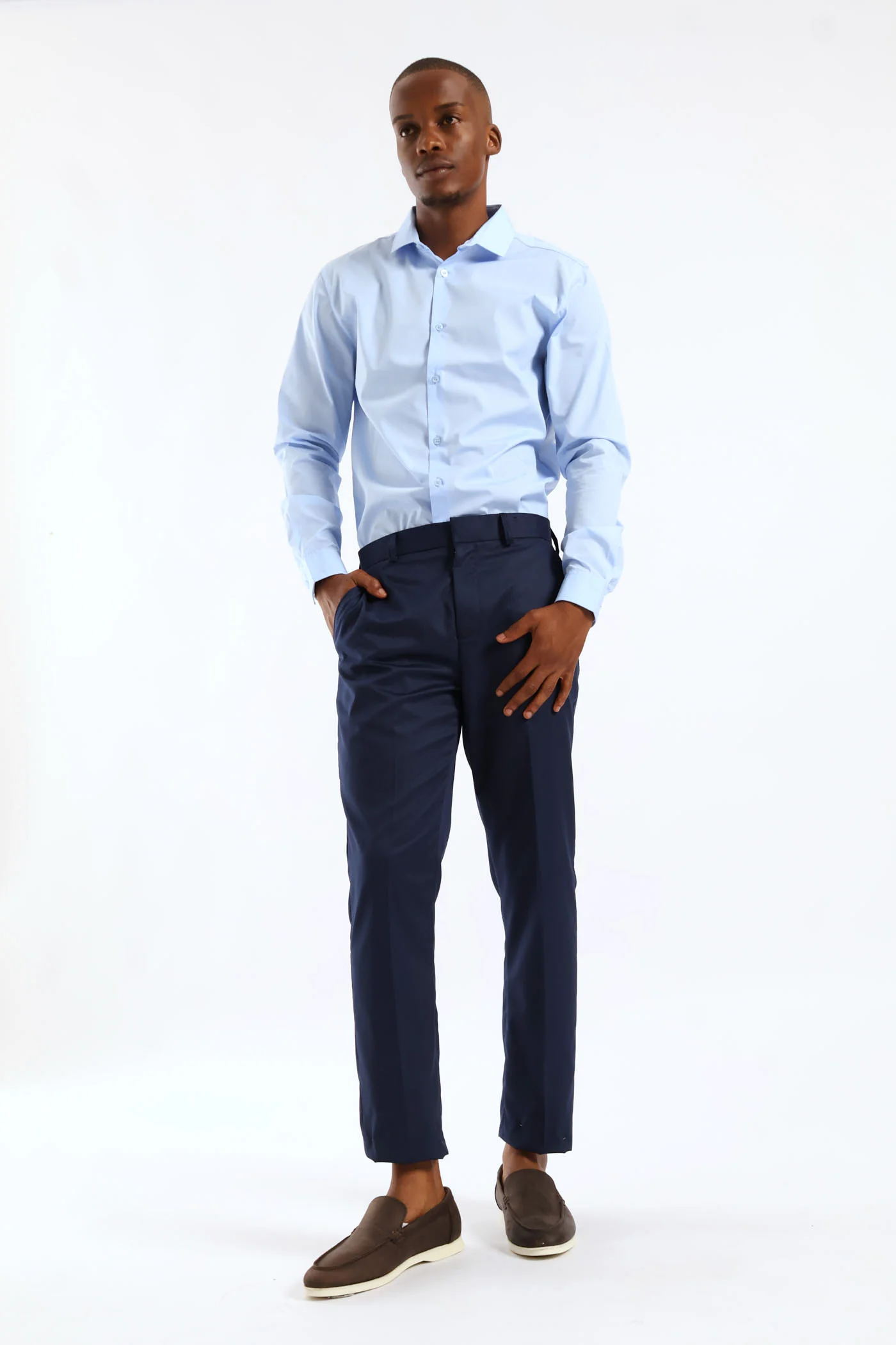 Easy Care Long Sleeve Shirt - Light Blue - Image 5