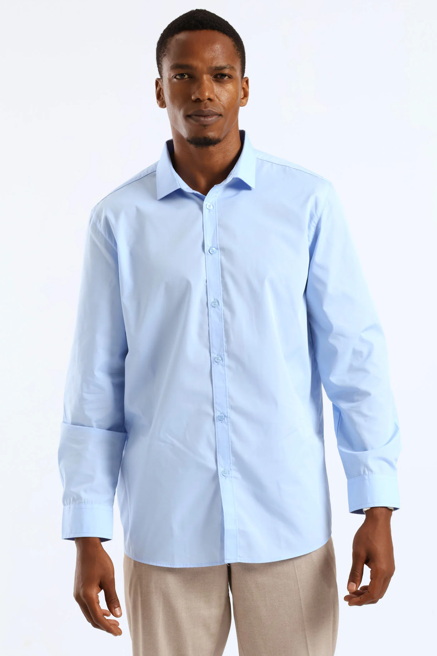 Easy Care Long Sleeve Shirt - Light Blue - Image 3