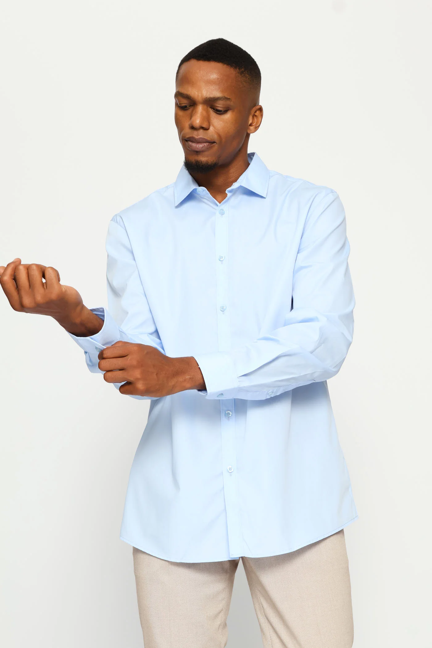 Easy Care Long Sleeve Shirt - Light Blue - Image 3
