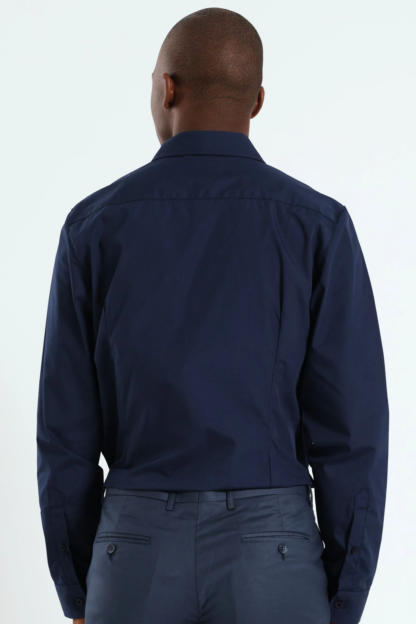 Easy Care Long Sleeve Shirt - Navy - Image 4