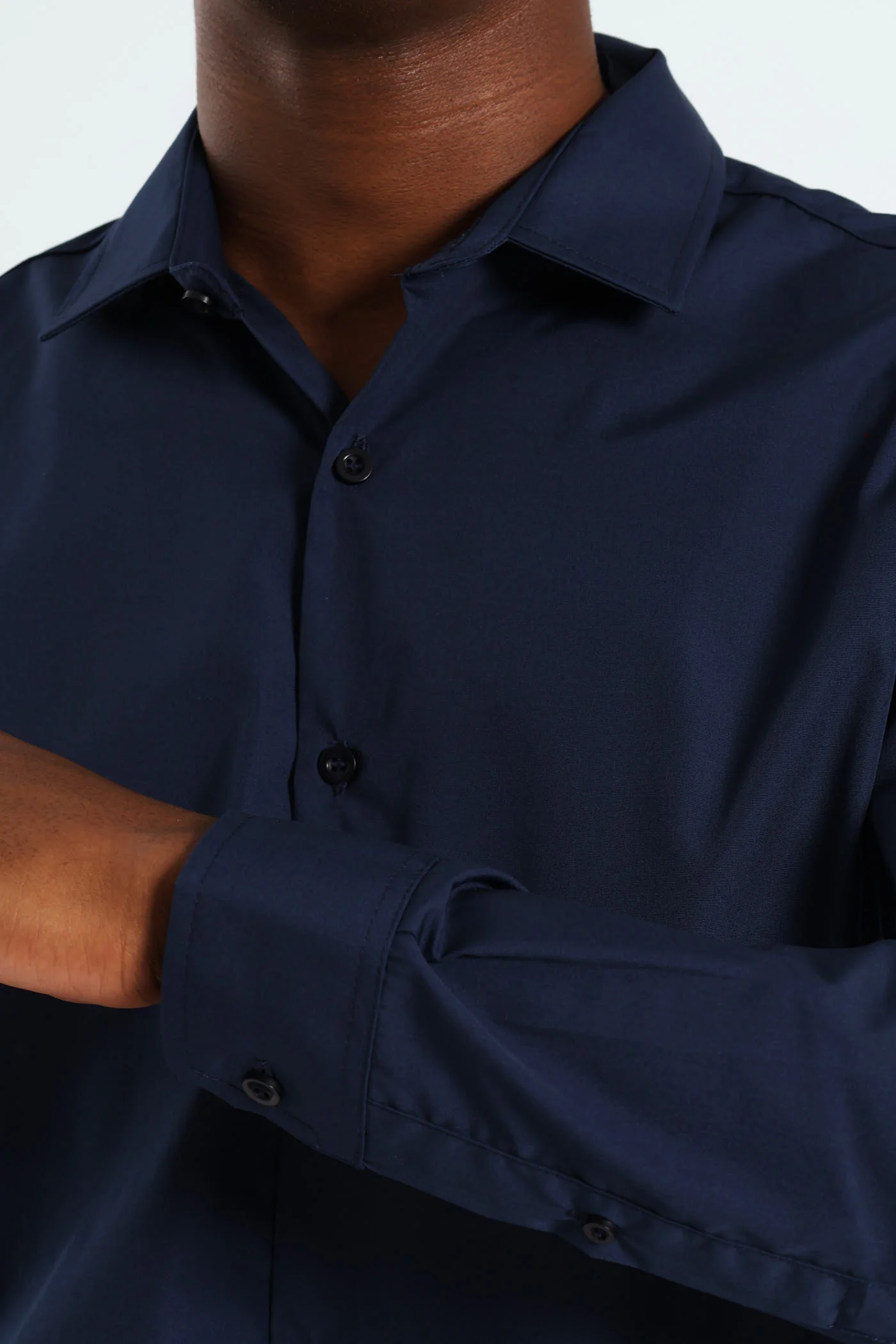 Easy Care Long Sleeve Shirt - Navy - Image 5