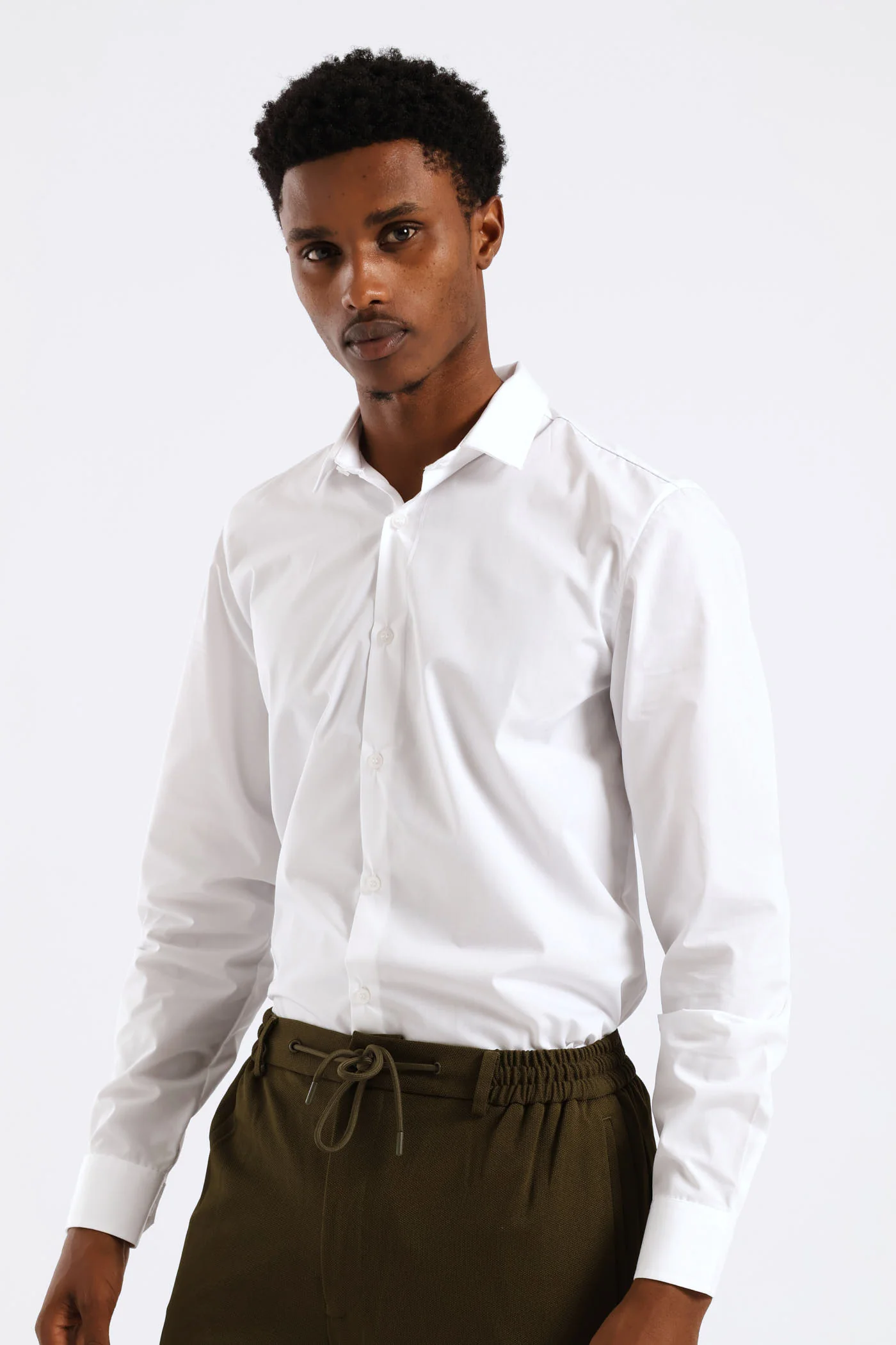 Easy Care Long Sleeve Shirt - White - Image 3