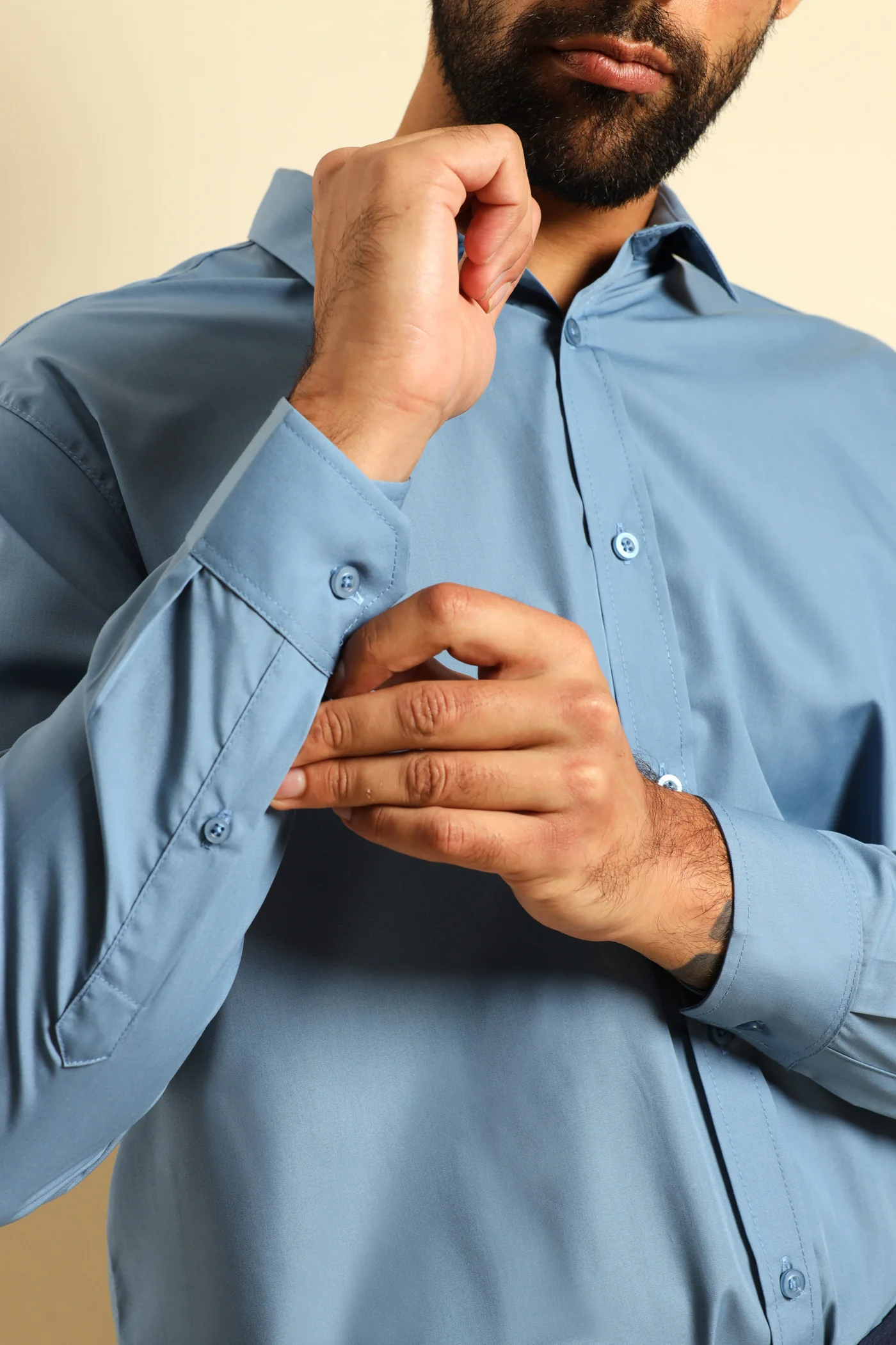 Easy Care Long Sleeve Shirt - Airforce - Image 3