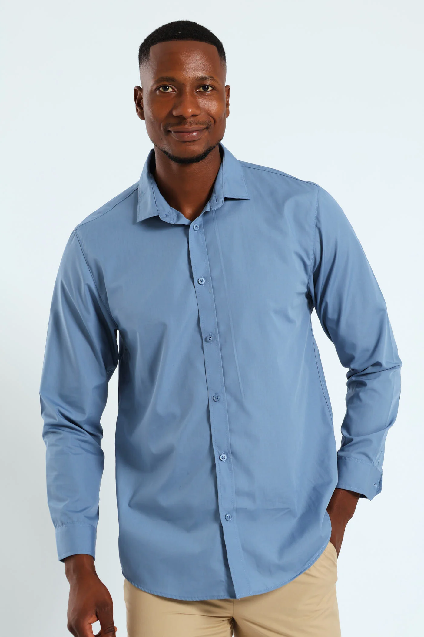 Easy Care Long Sleeve Shirt - Airforce - Image 6