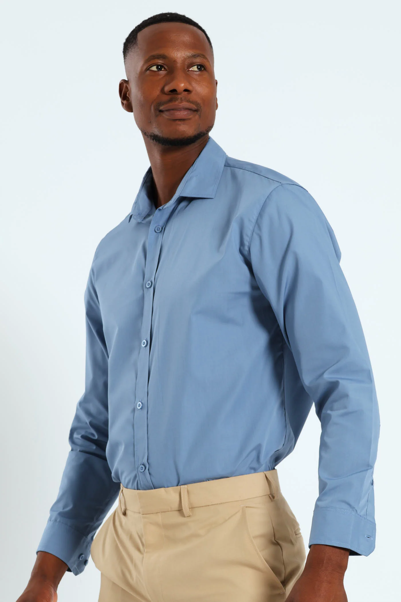 Easy Care Long Sleeve Shirt - Airforce - Image 8