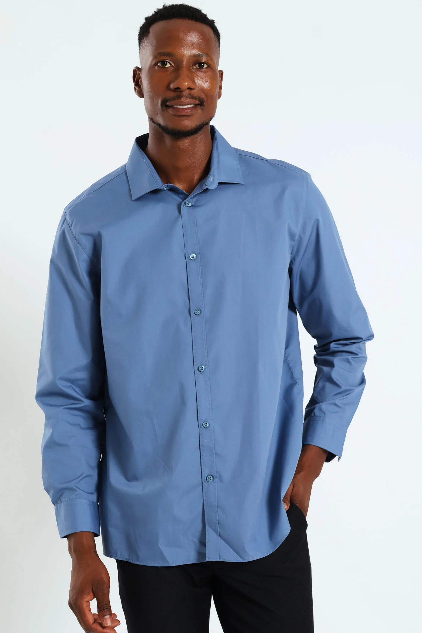 Easy Care Shirt - Mid Blue - Image 3