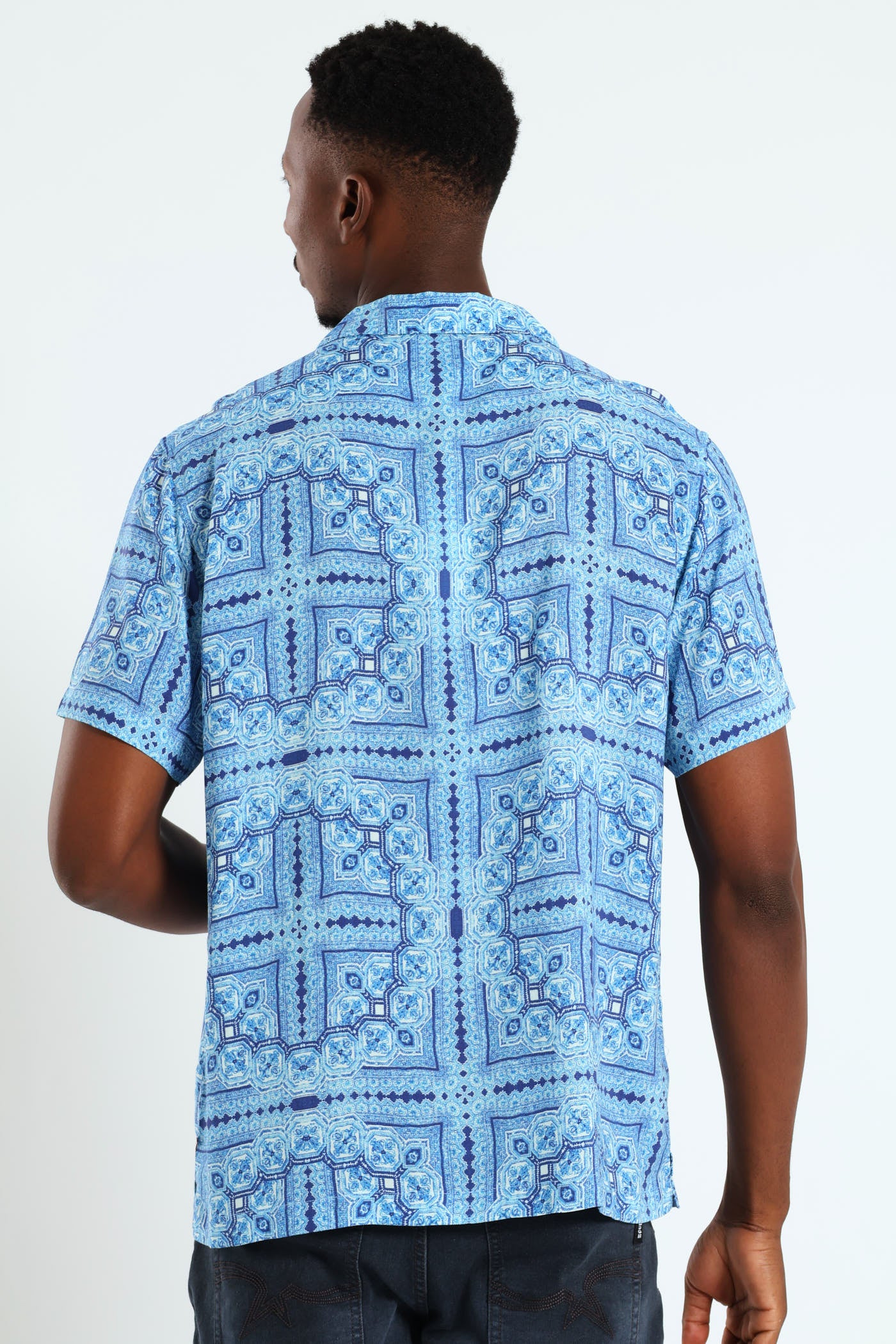 Eco Rayon Tile Shirt - Blue - Image 3