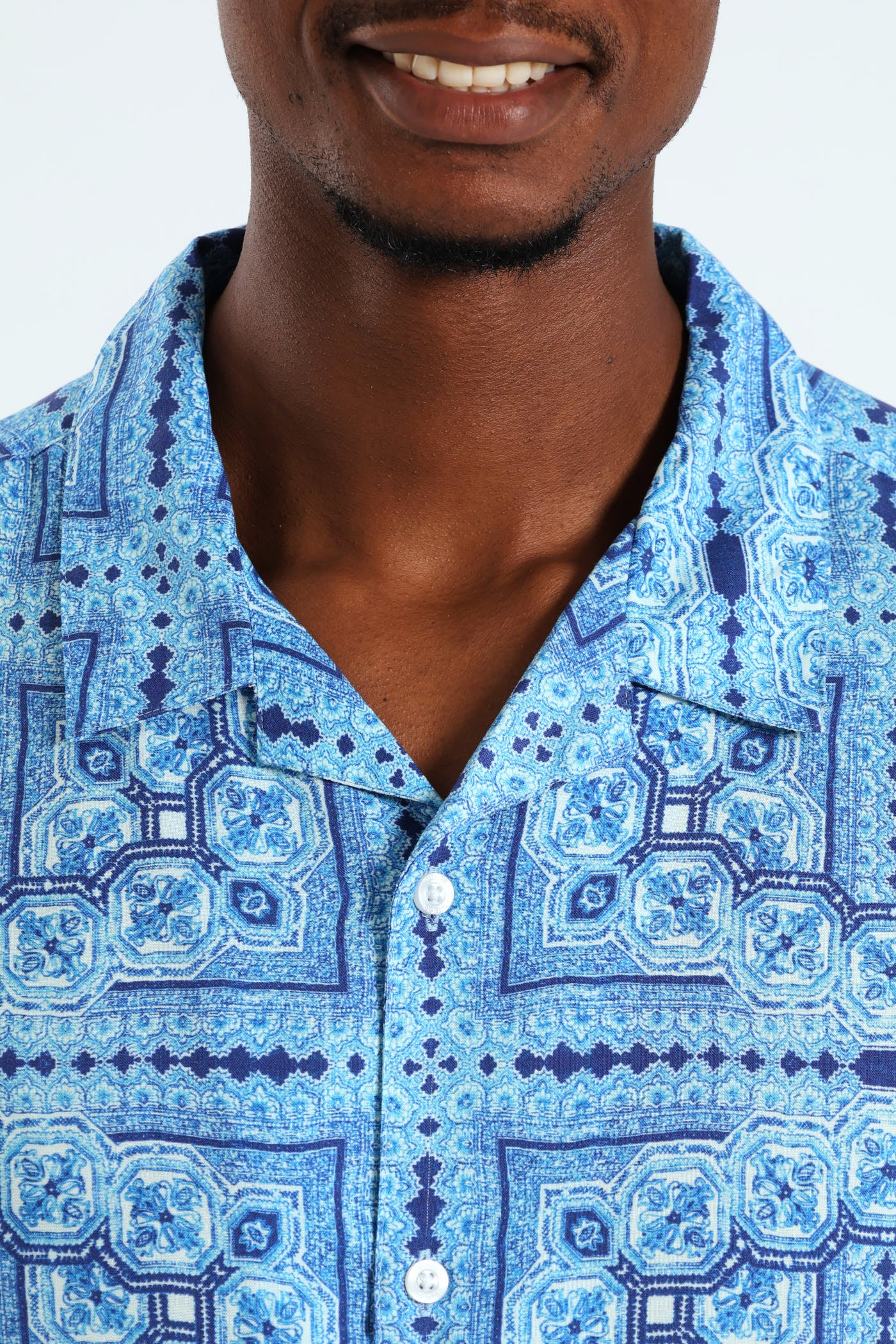 Eco Rayon Tile Shirt - Blue - Image 5