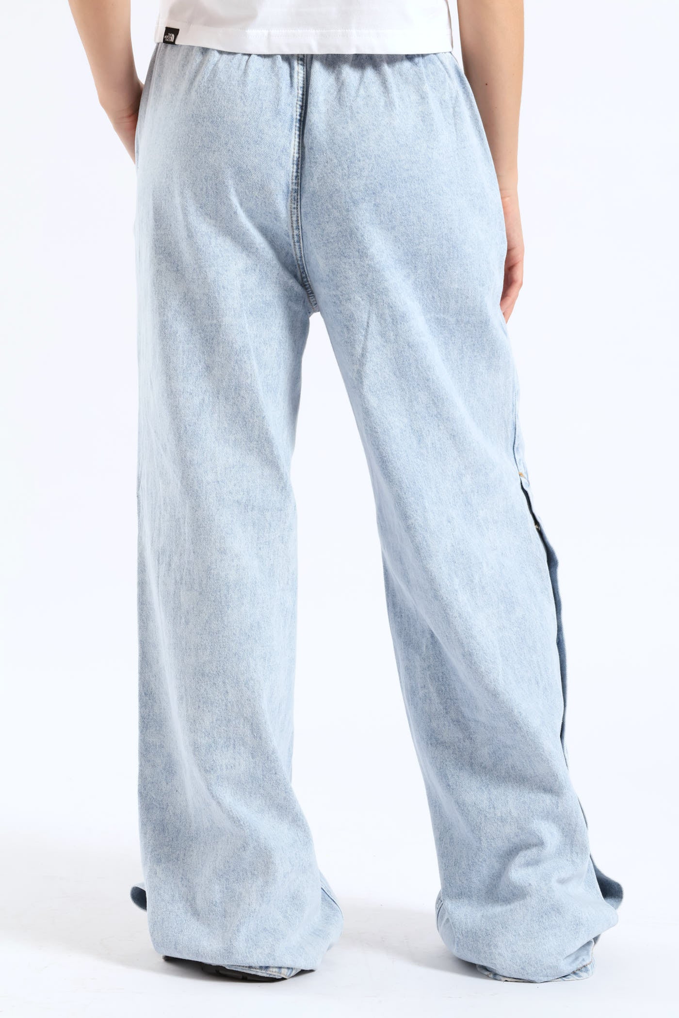 Elastic Snap Hem Denim - Bleach - Image 4