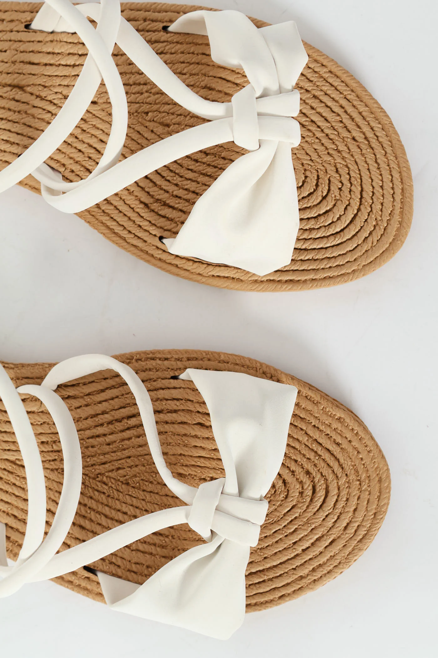 Elasticated Bow Slingback Sandal - Off White - Image 2