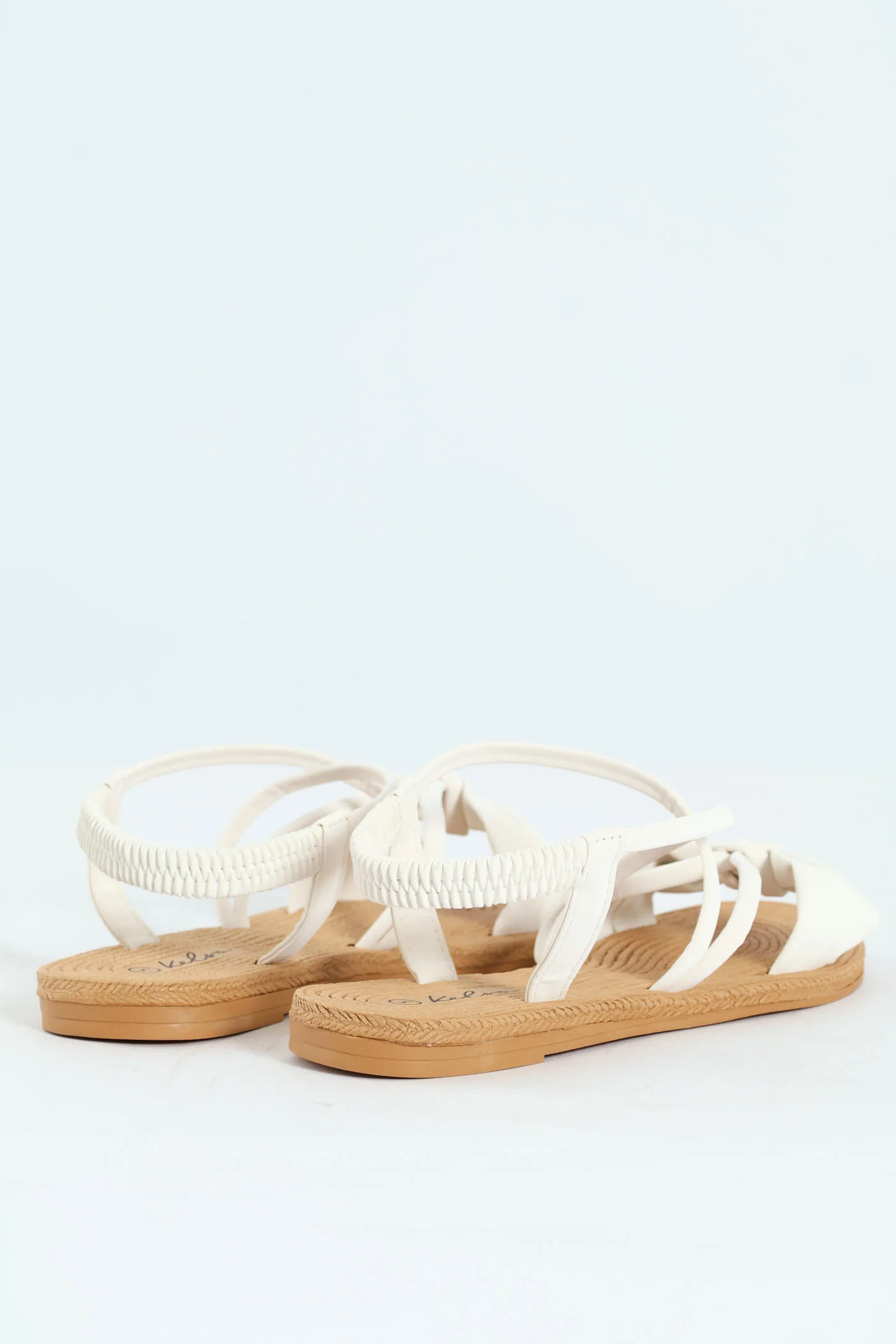 Elasticated Bow Slingback Sandal - Off White - Image 3