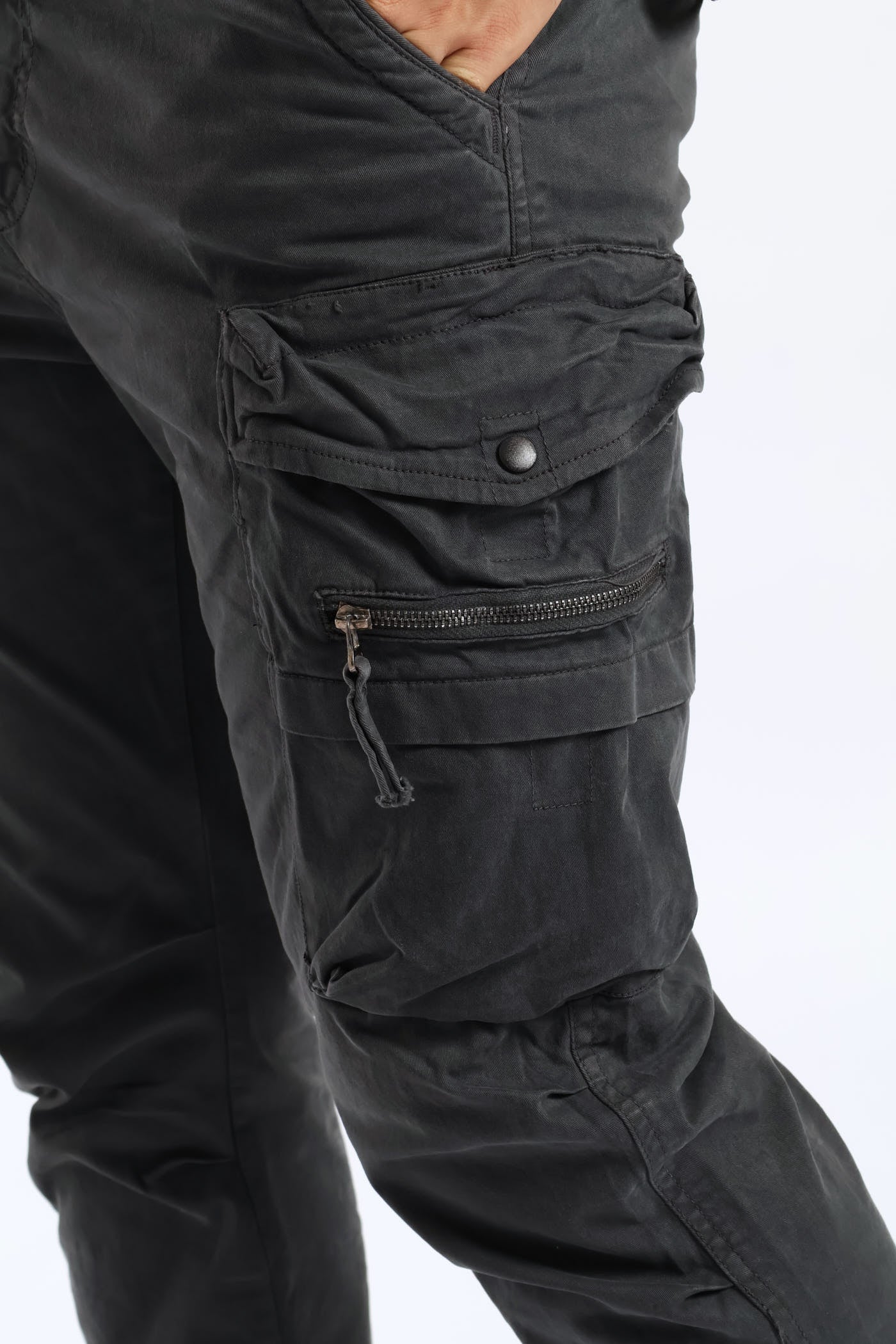Elasticated Cargo Pant - Charcoal - Image 2