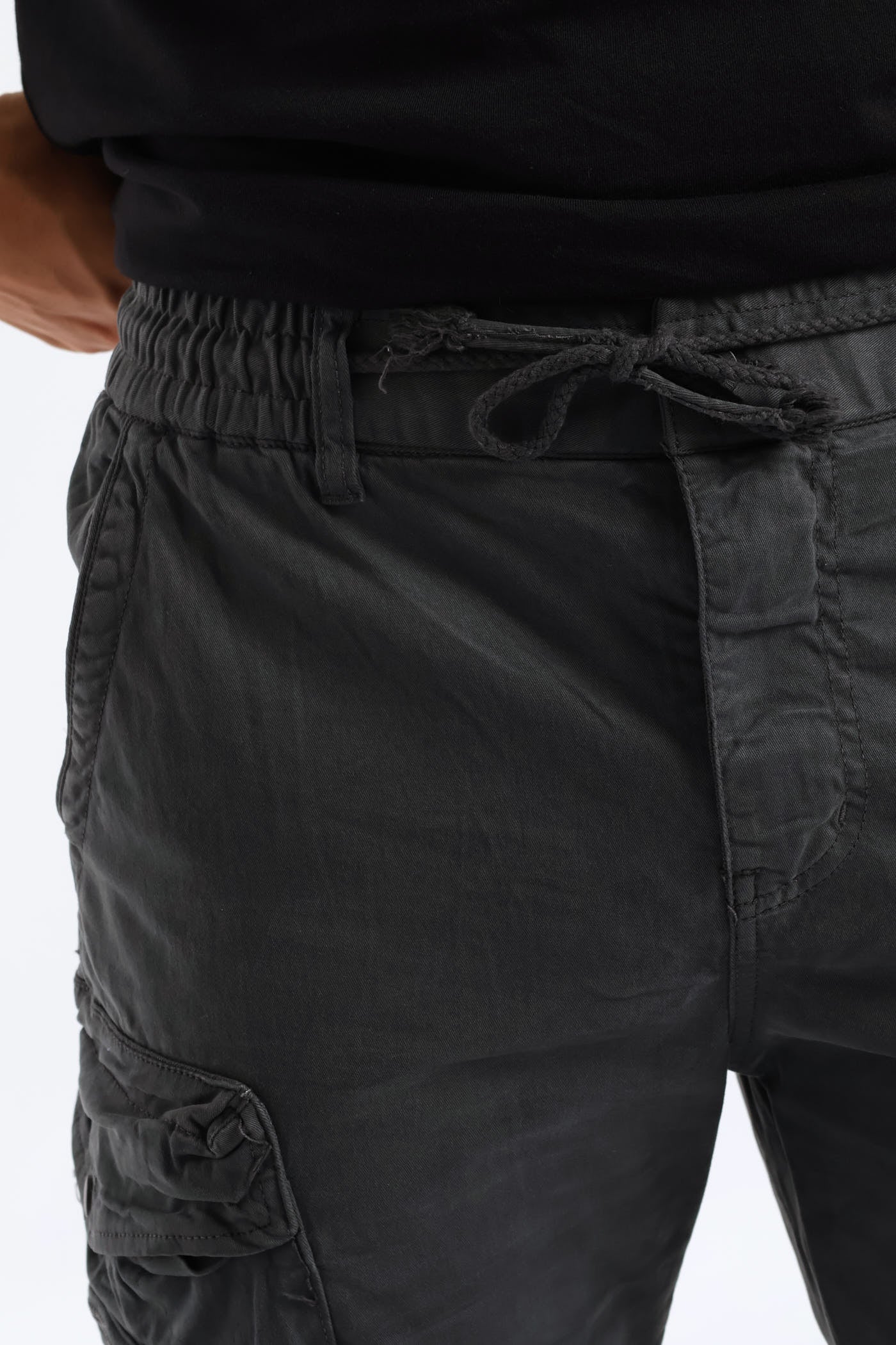 Elasticated Cargo Pant - Charcoal - Image 5
