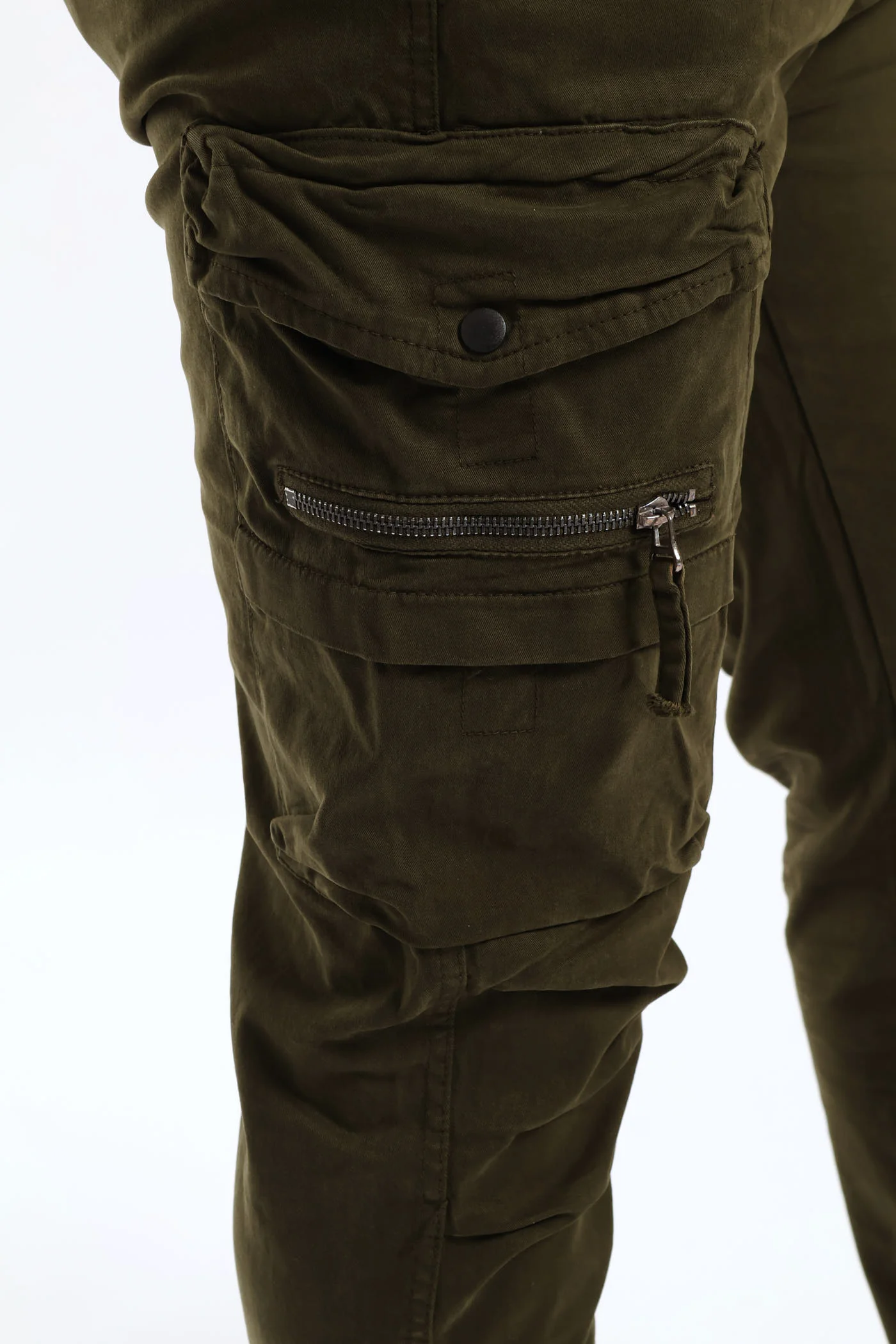 Elasticated Cargo Pant - Olive - Image 2