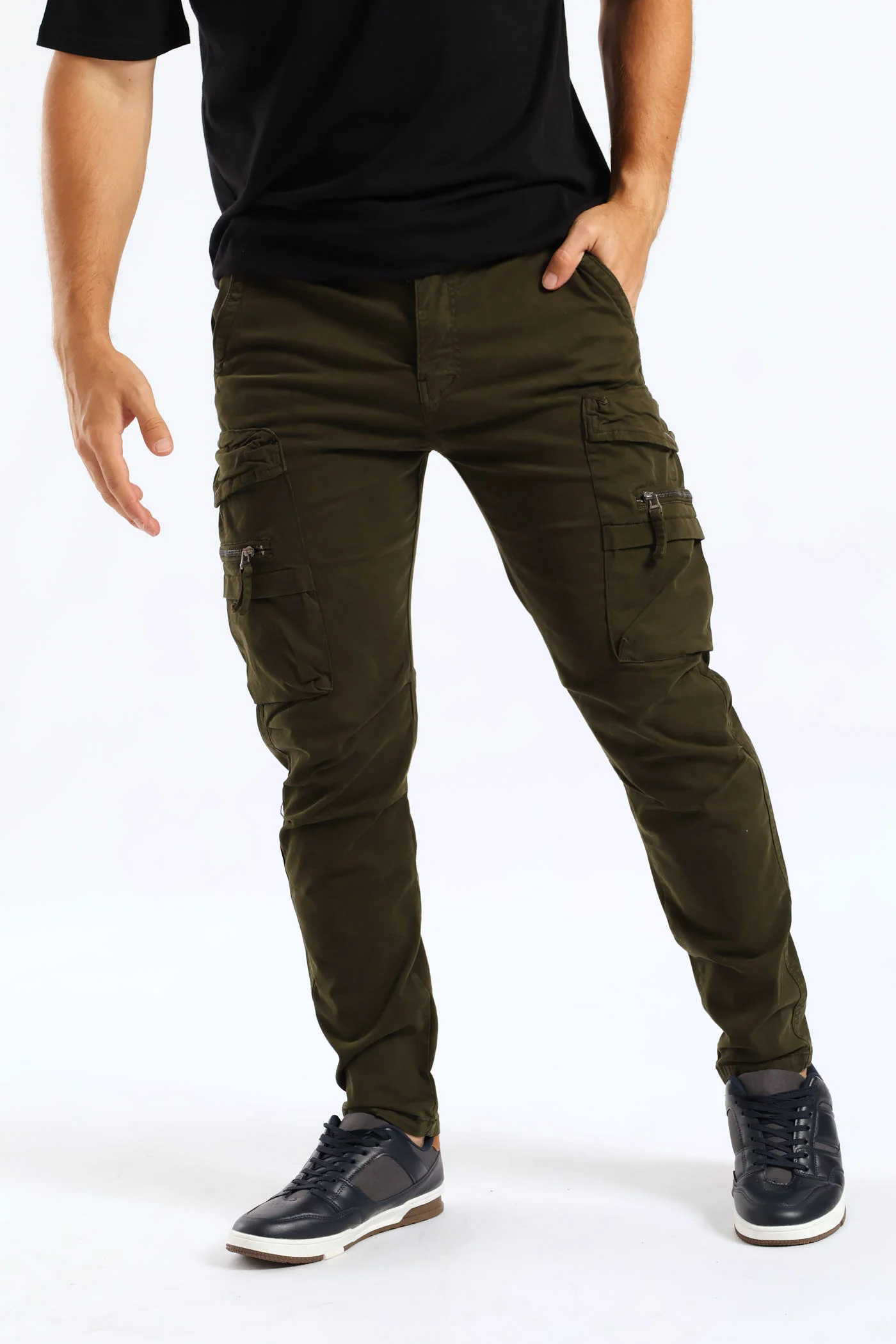 Elasticated Cargo Pant - Olive - Image 5