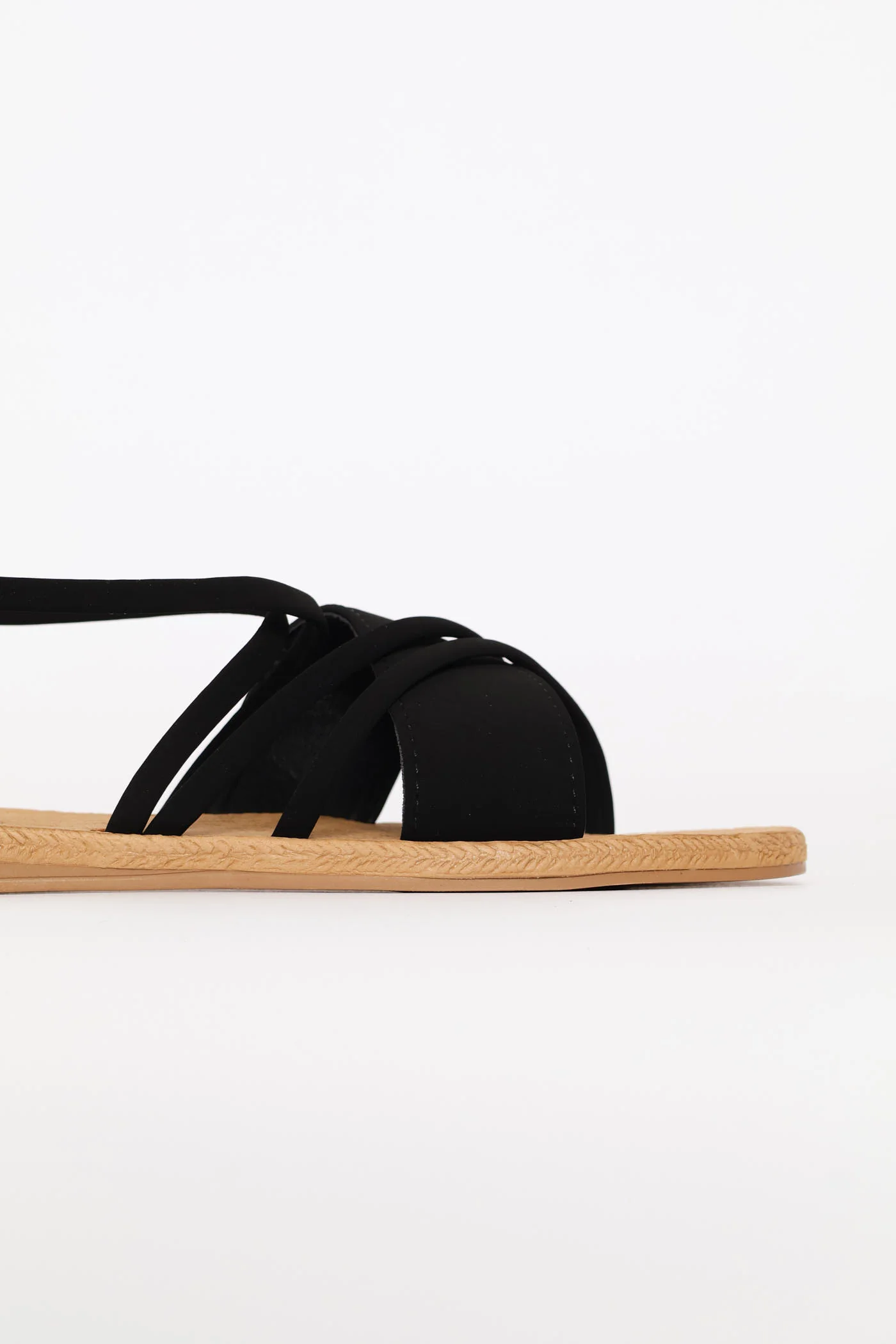 Elasticated Slingback Crosstrap Sandal - Black - Image 5