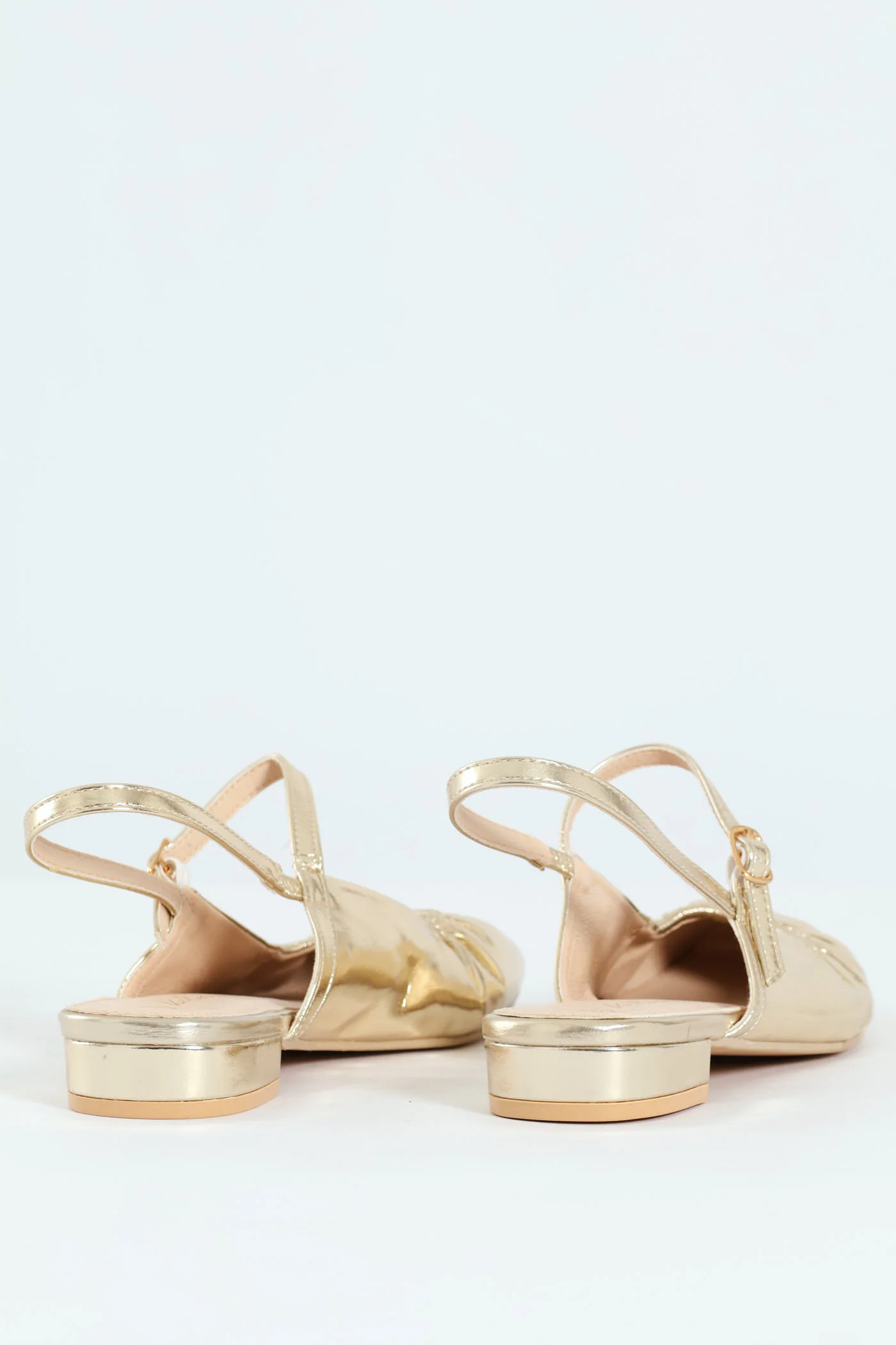 Elasticated Slingback Pump - Gold - Image 3