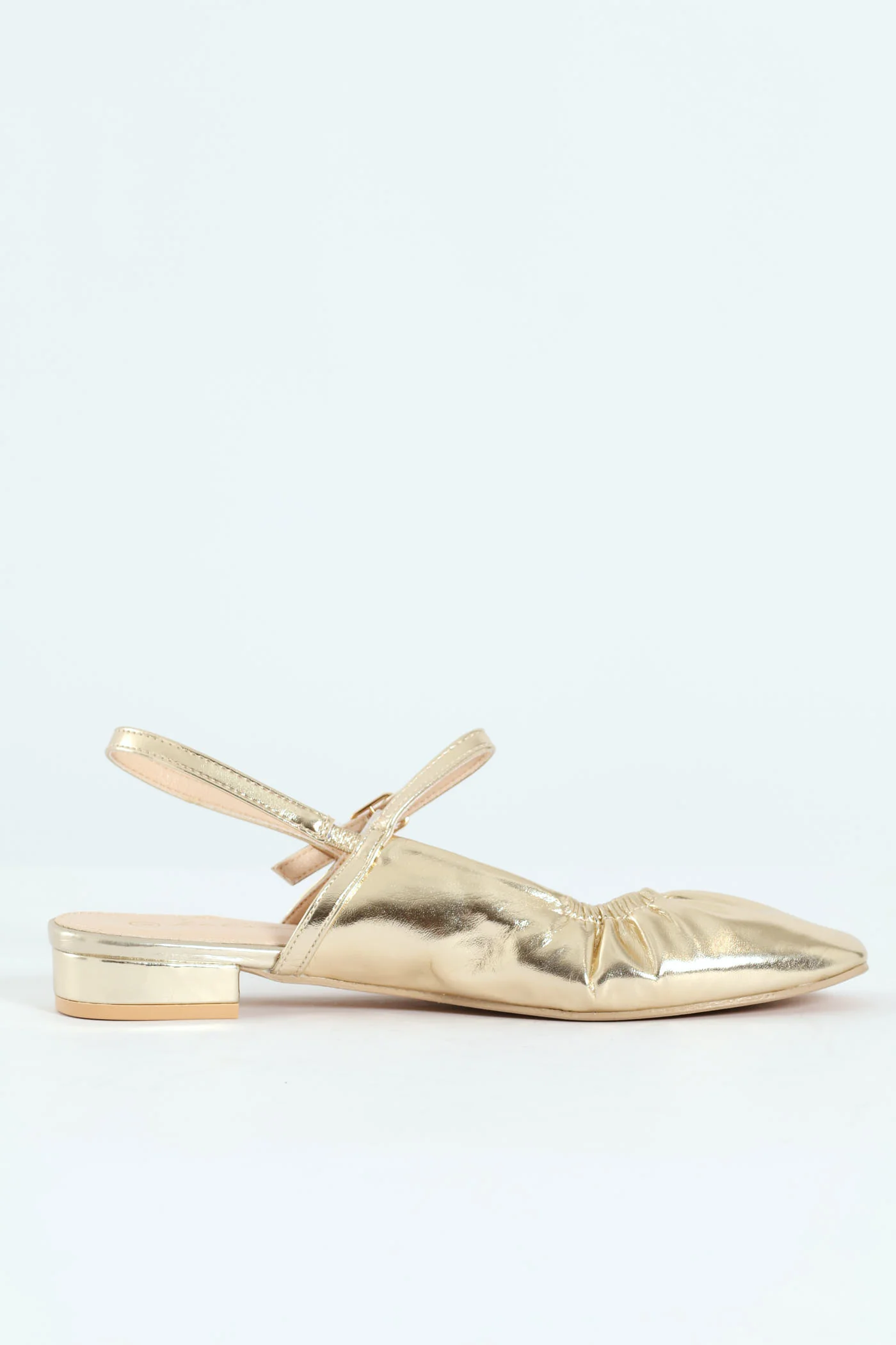 Elasticated Slingback Pump - Gold - Image 4