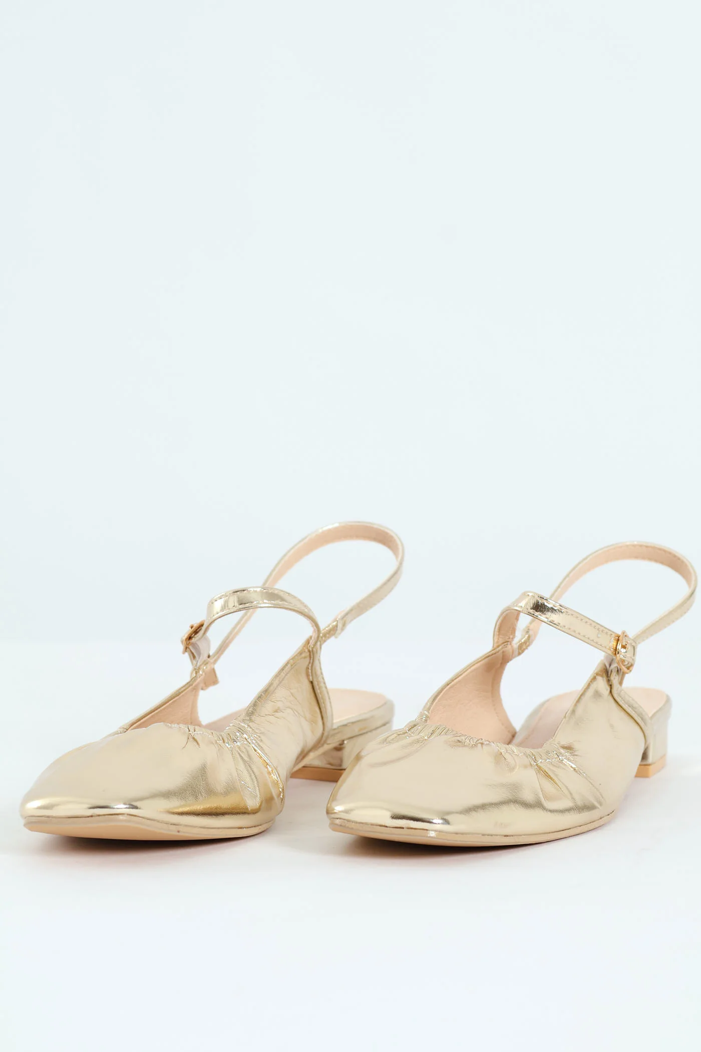 Elasticated Slingback Pump - Gold - Image 6
